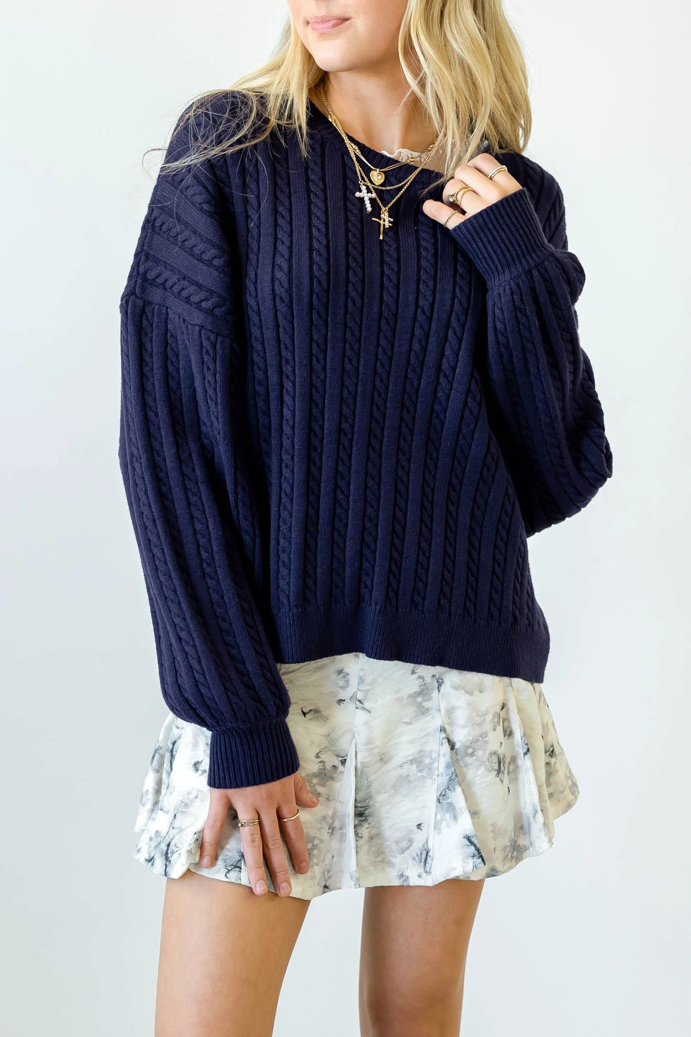 Basic Cable Knit Sweater