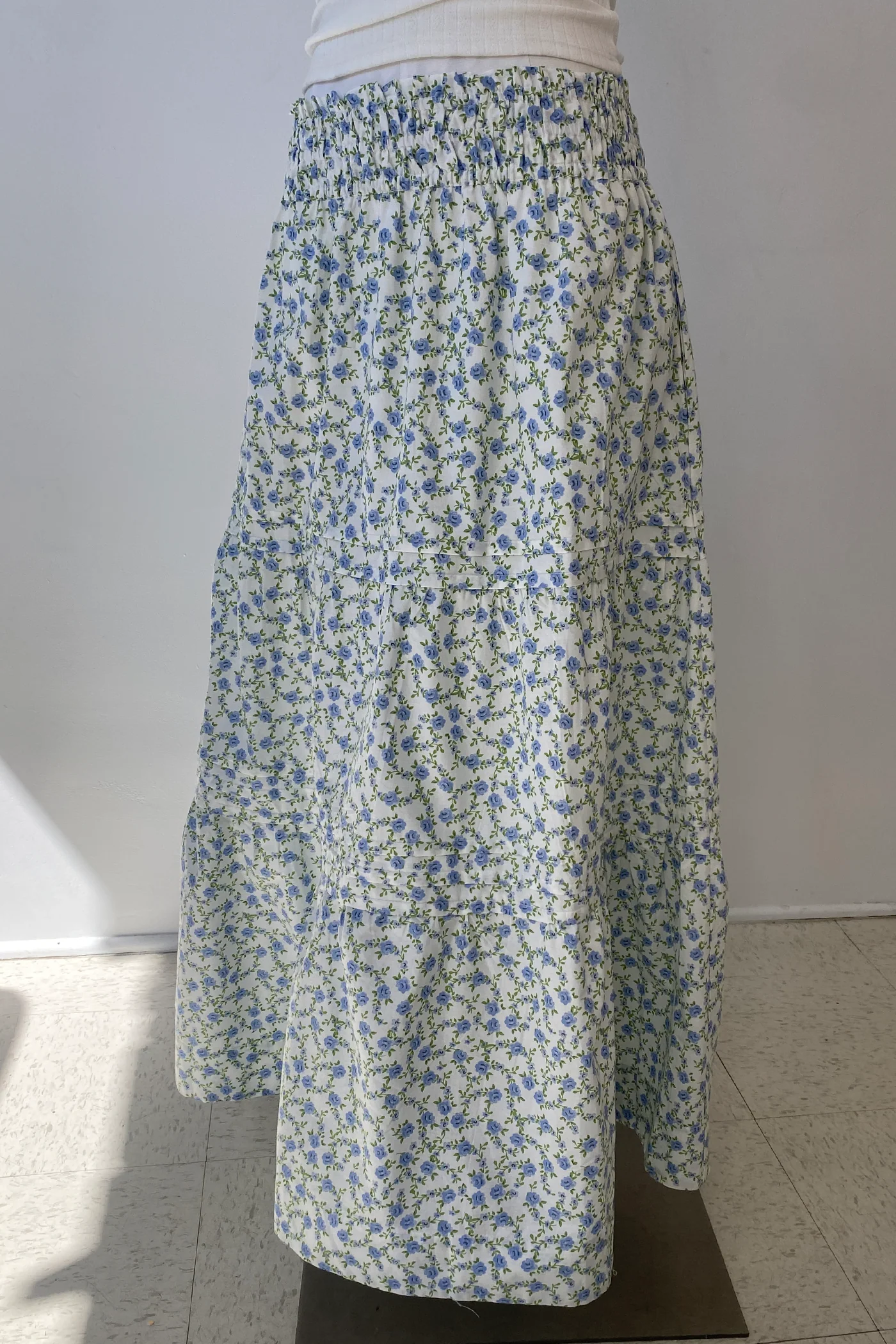 Tiered Floral Midi Skirt