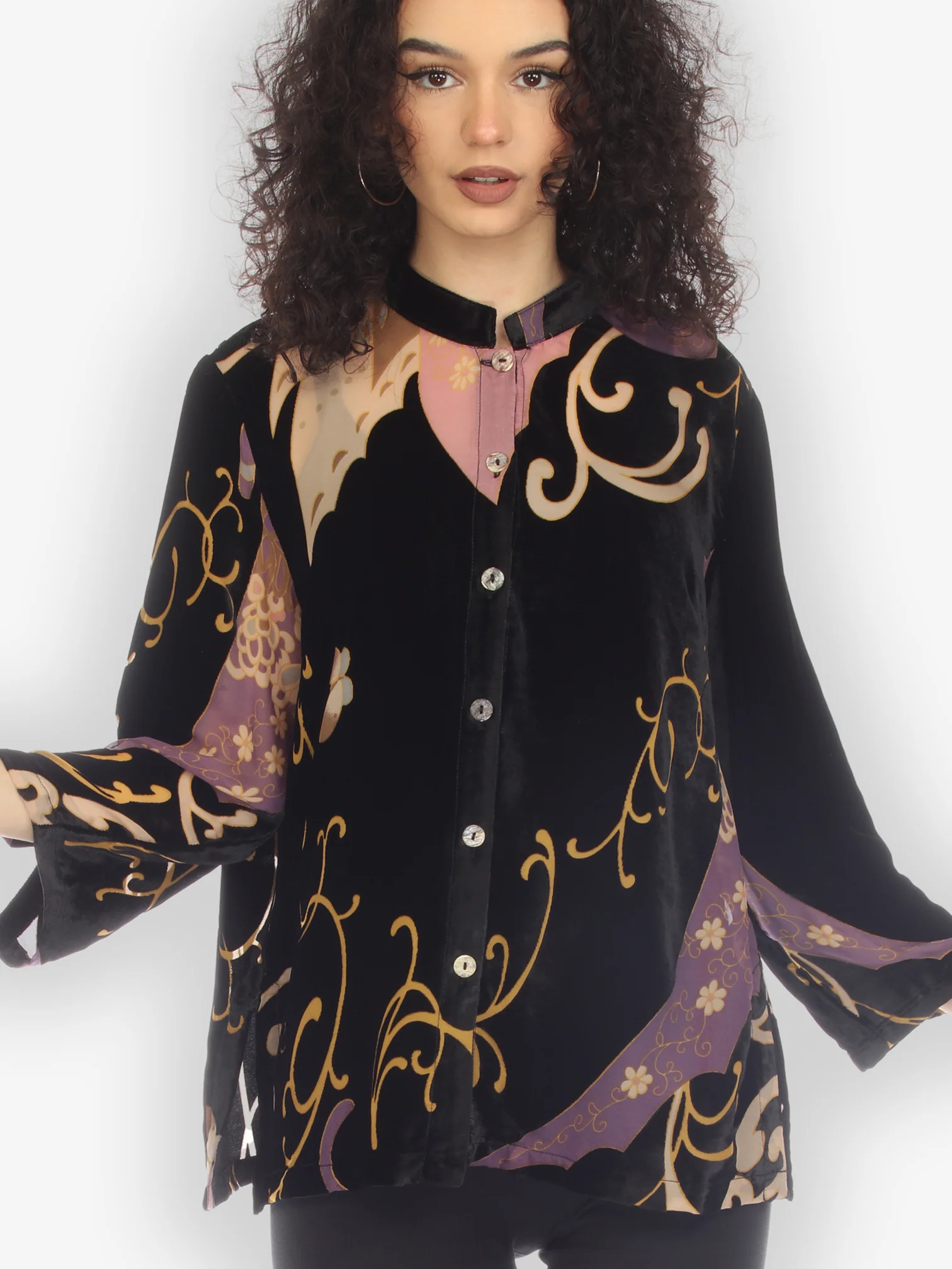 Art Deco Velvet Blouse