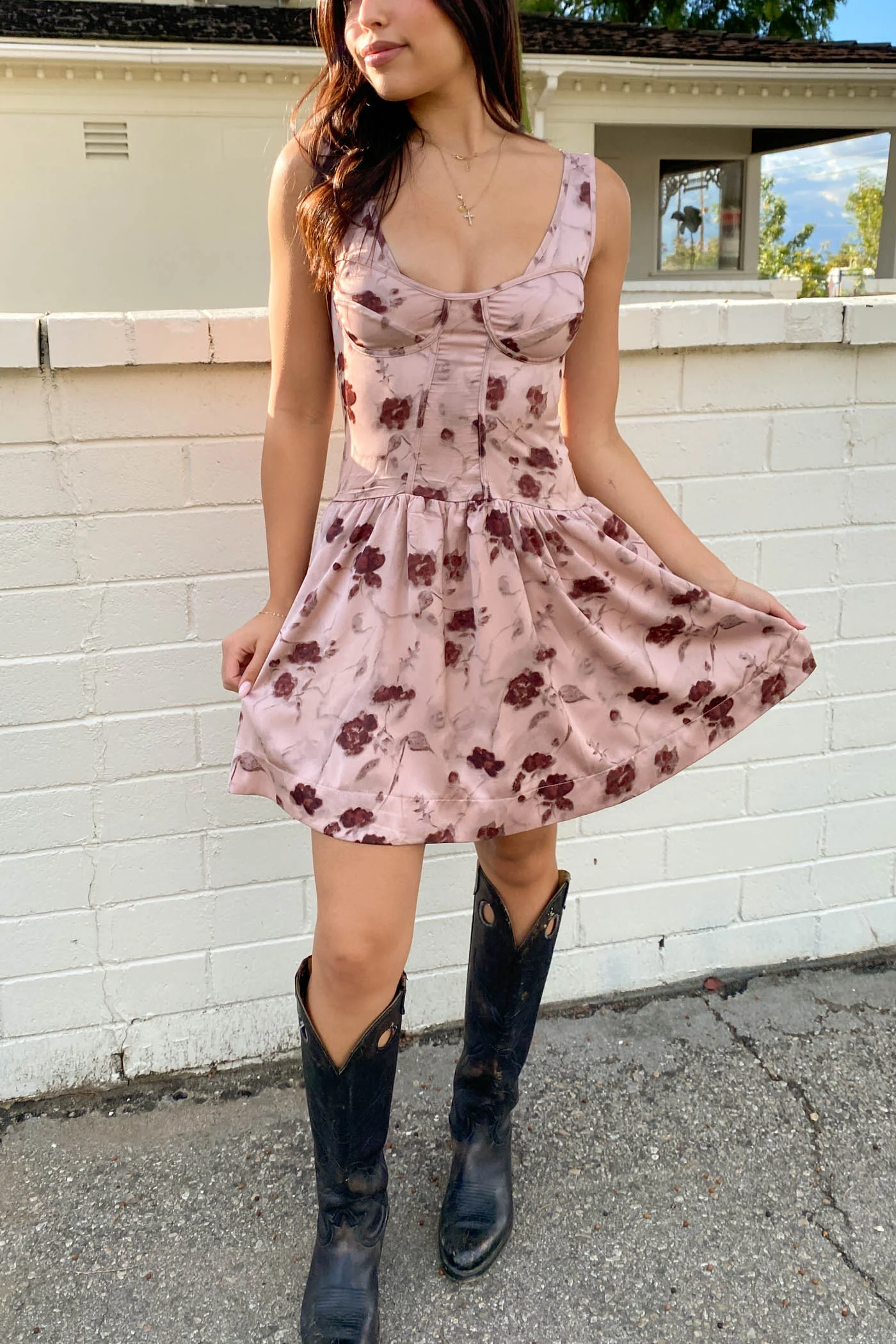 Floral Corset Mini Dress