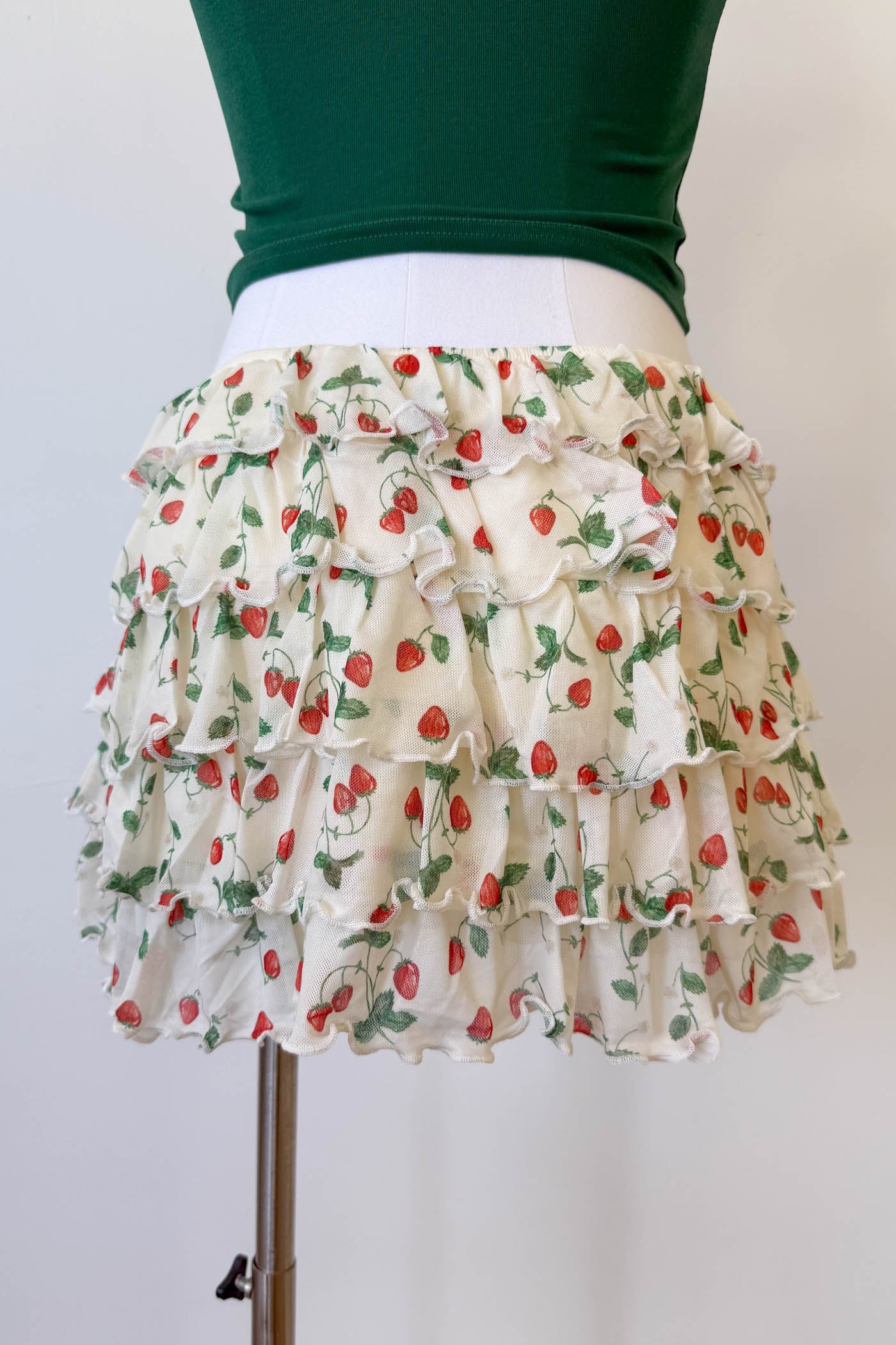 Strawberry Ruffle Mini Skirt