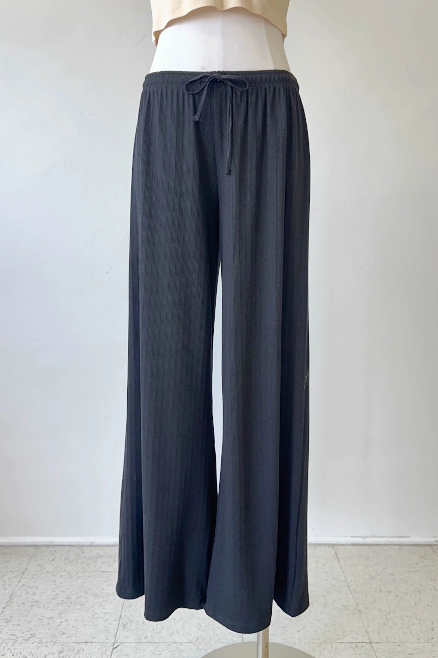 Wide Leg Ribbed Pants
