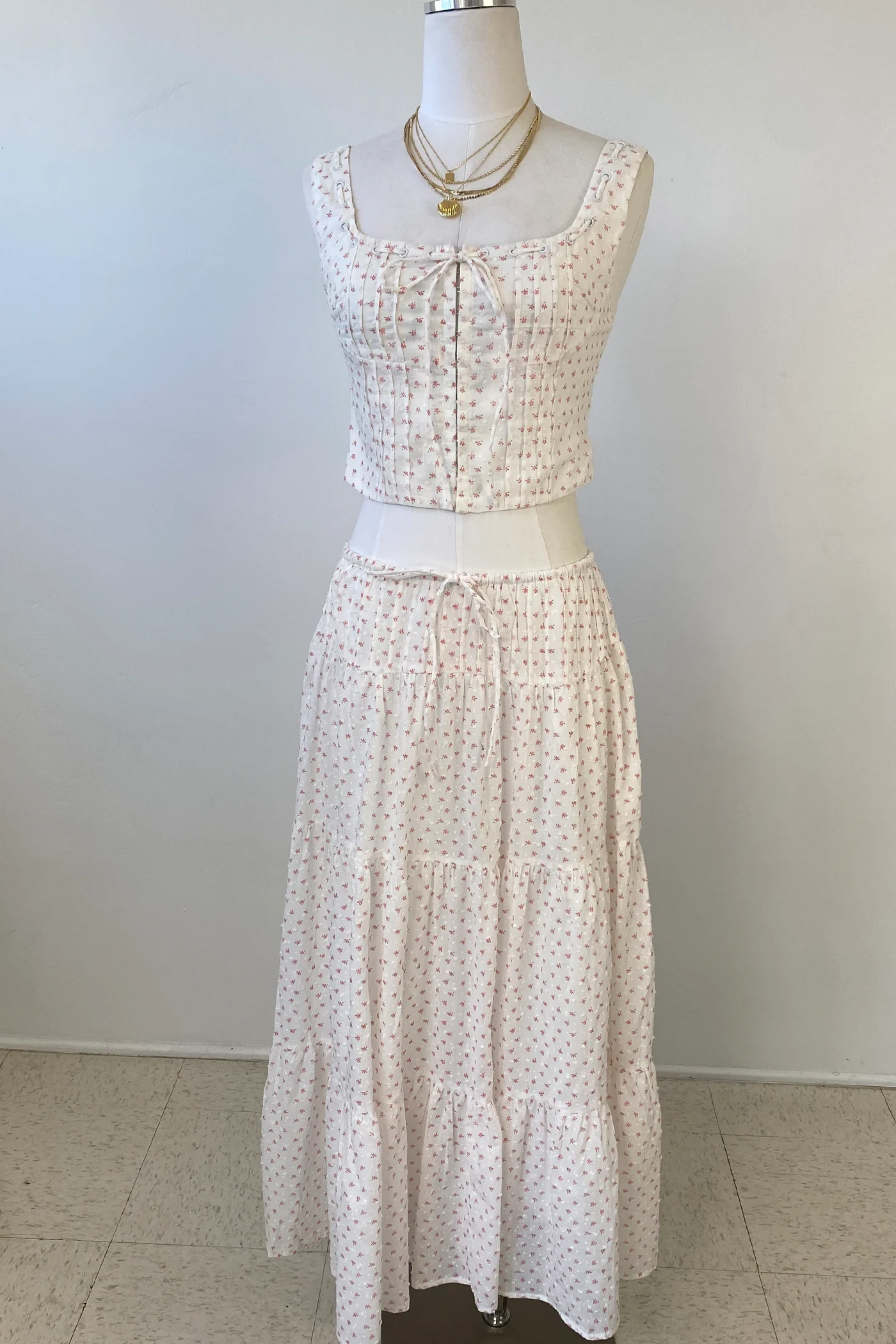 Sleeveless Floral Corset Top