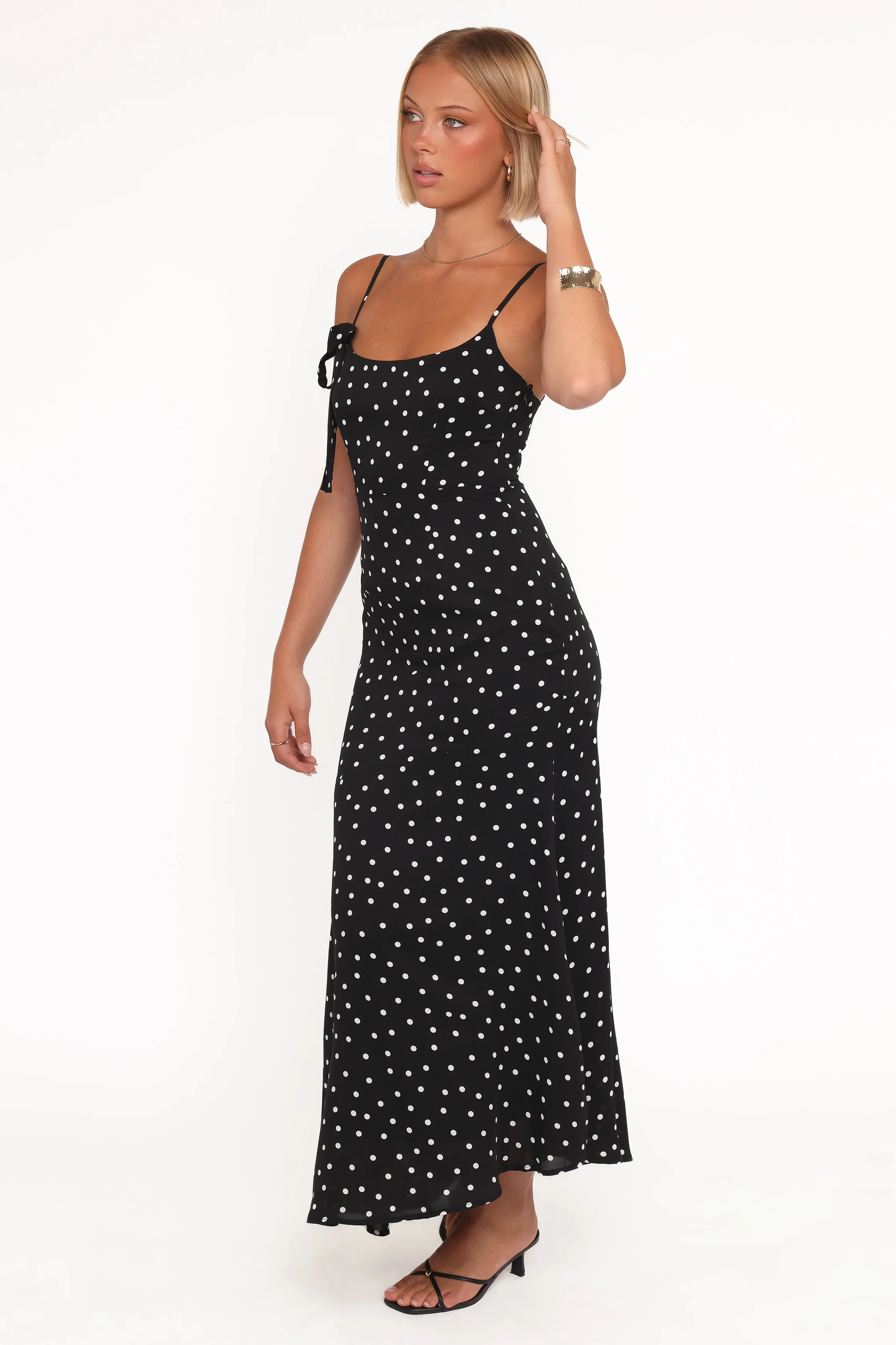 Lexia Midi Dress - Black Polka Dot