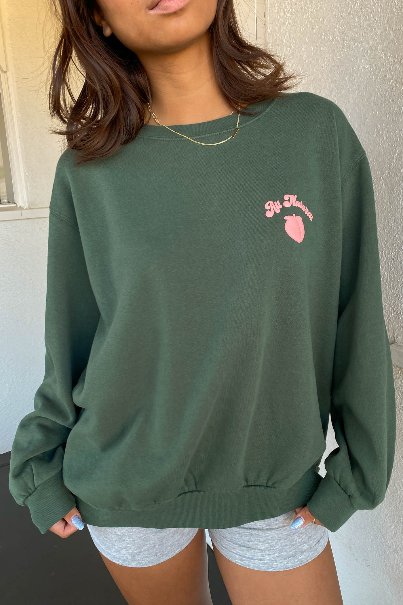 All Natural Puff Print Graphic Sweater