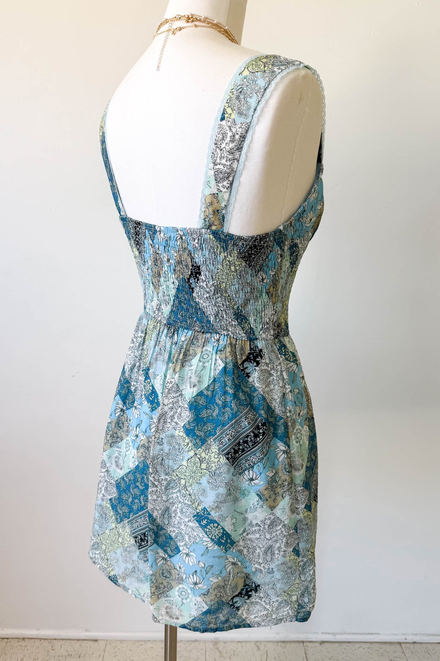 Patchwork Print Mini Dress