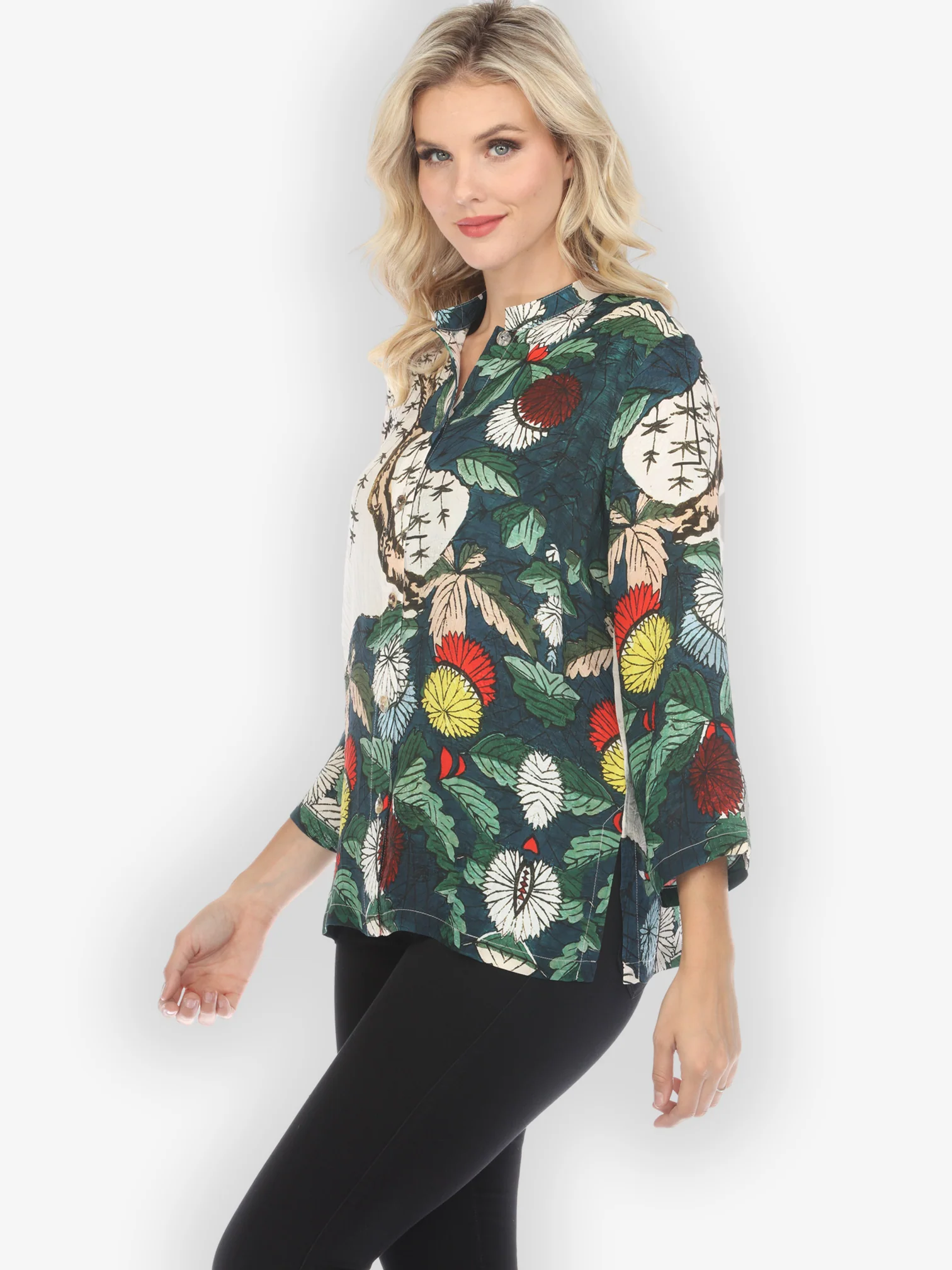 Umbrella Flowers Silk Blend Blouse