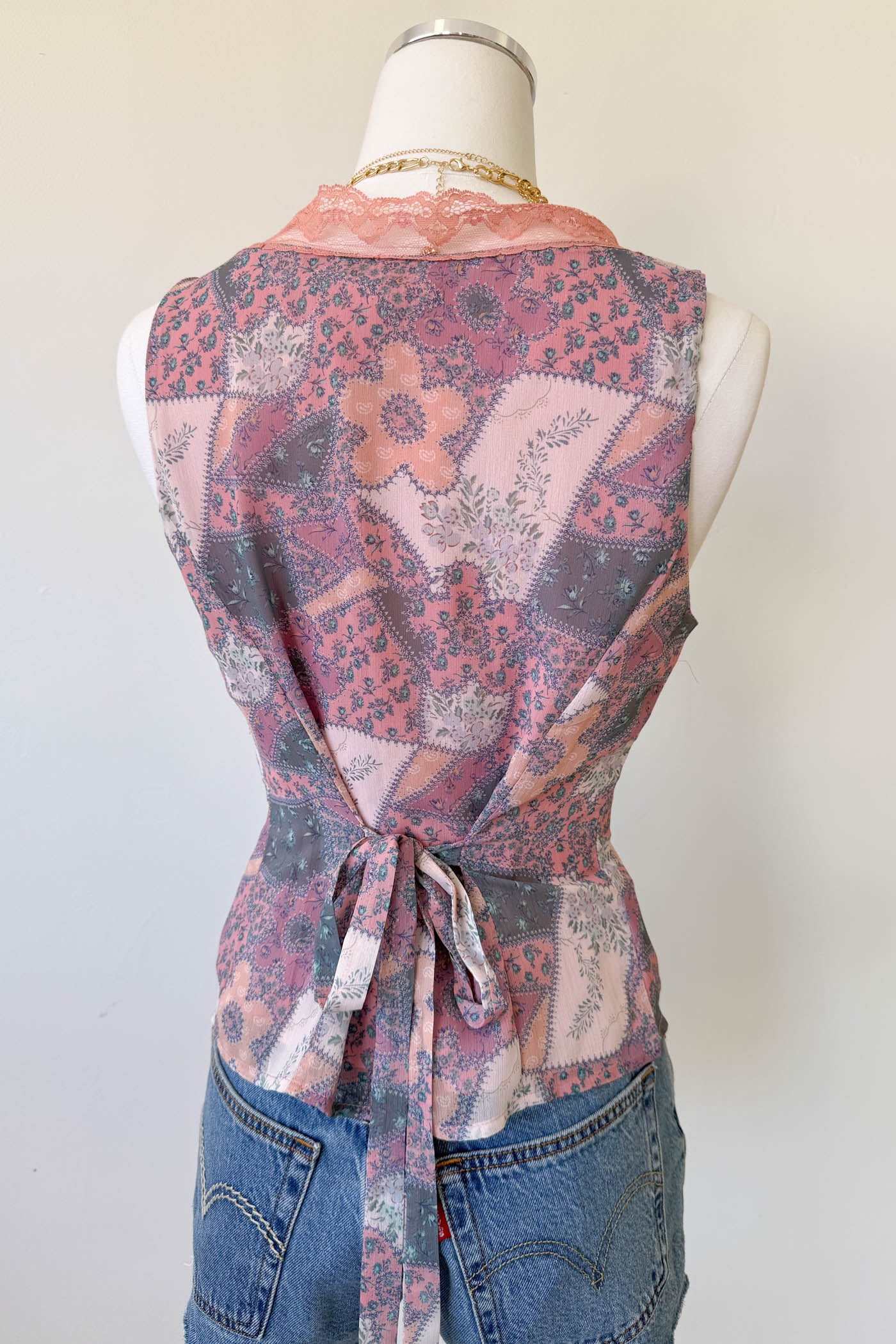 Floral Patchwork Sleeveless Top