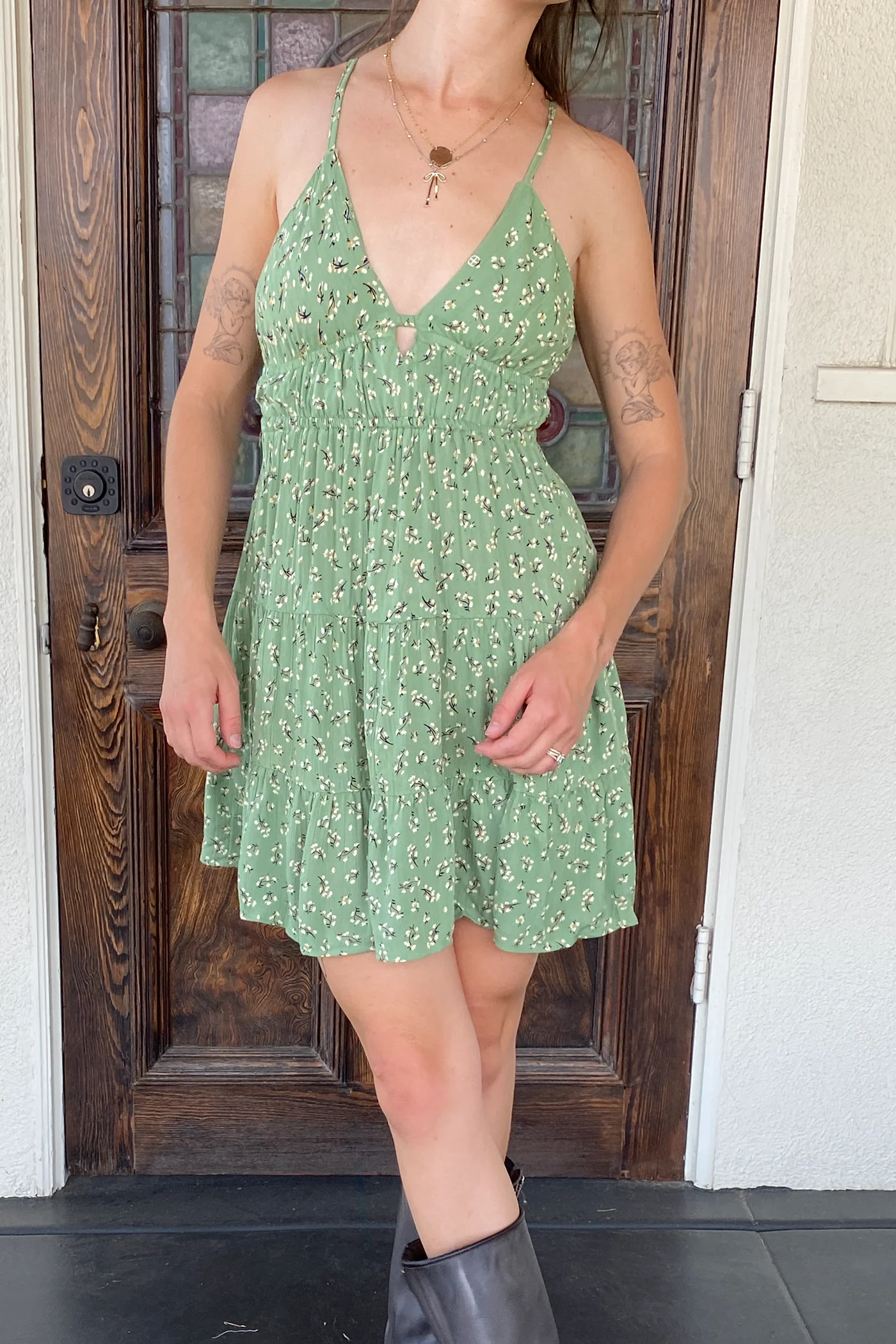 Floral Wrap Mini Dress