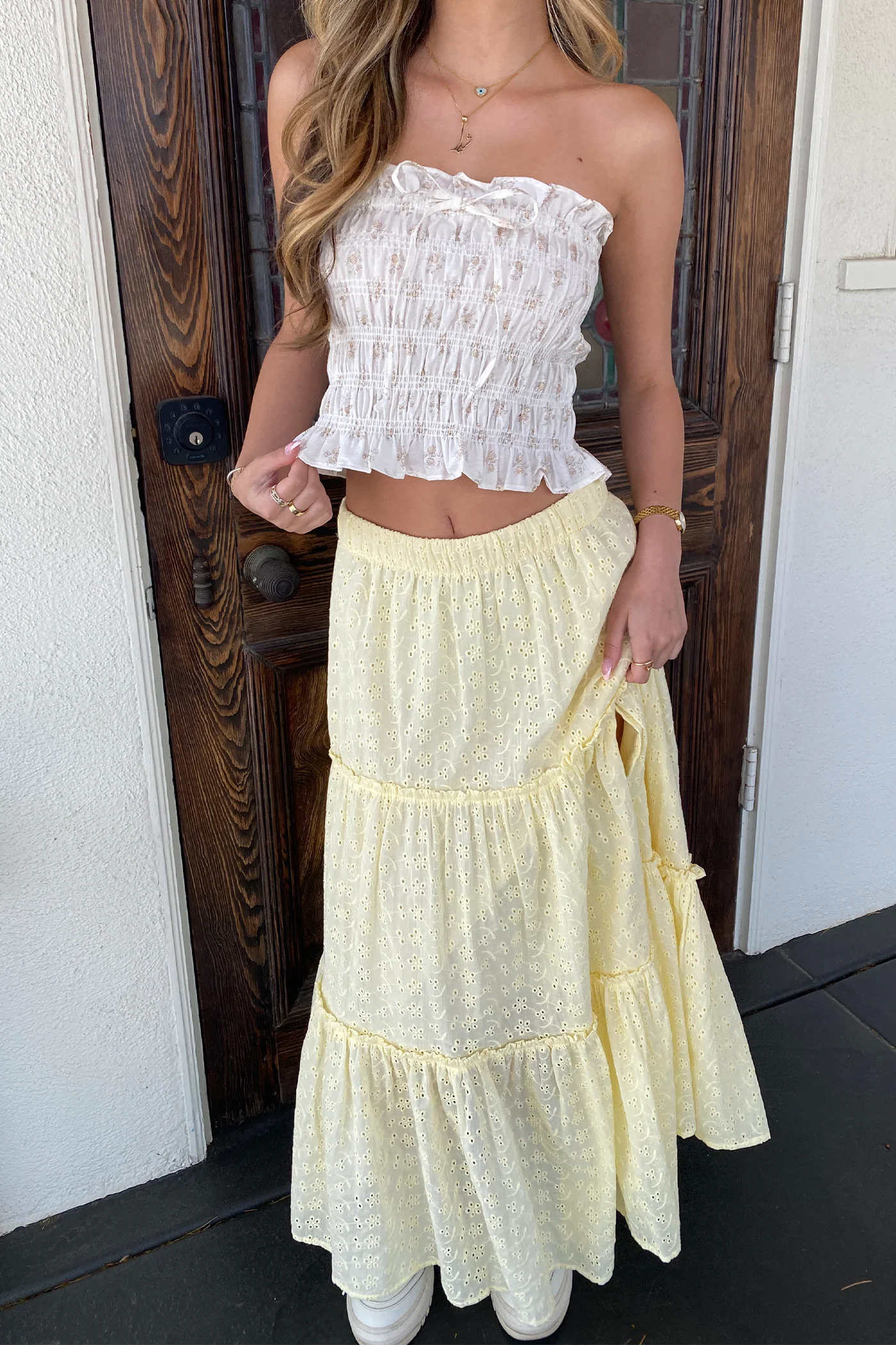 Smocked Floral Tube Top