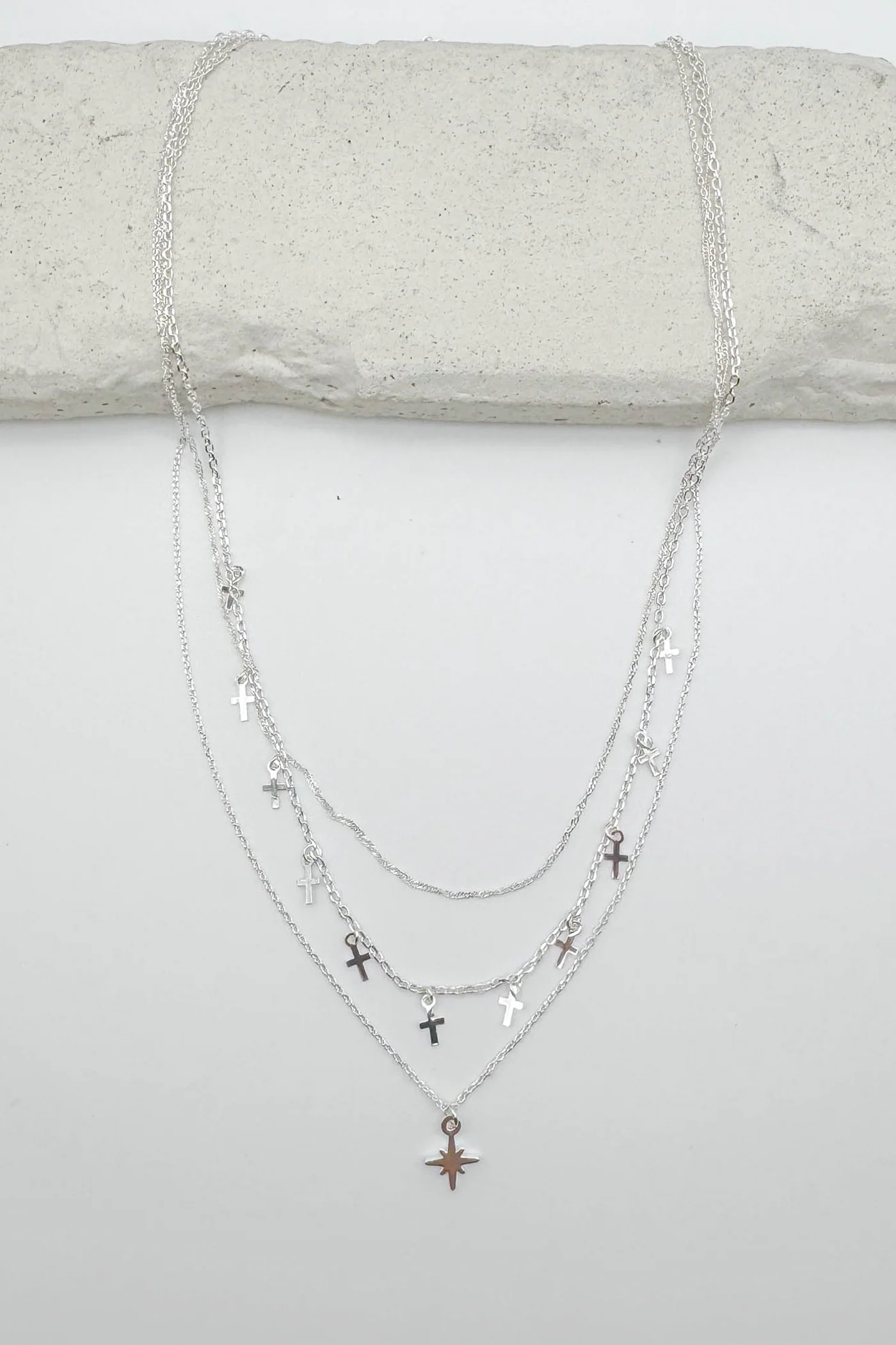 Dainty Cross Layered Necklace
