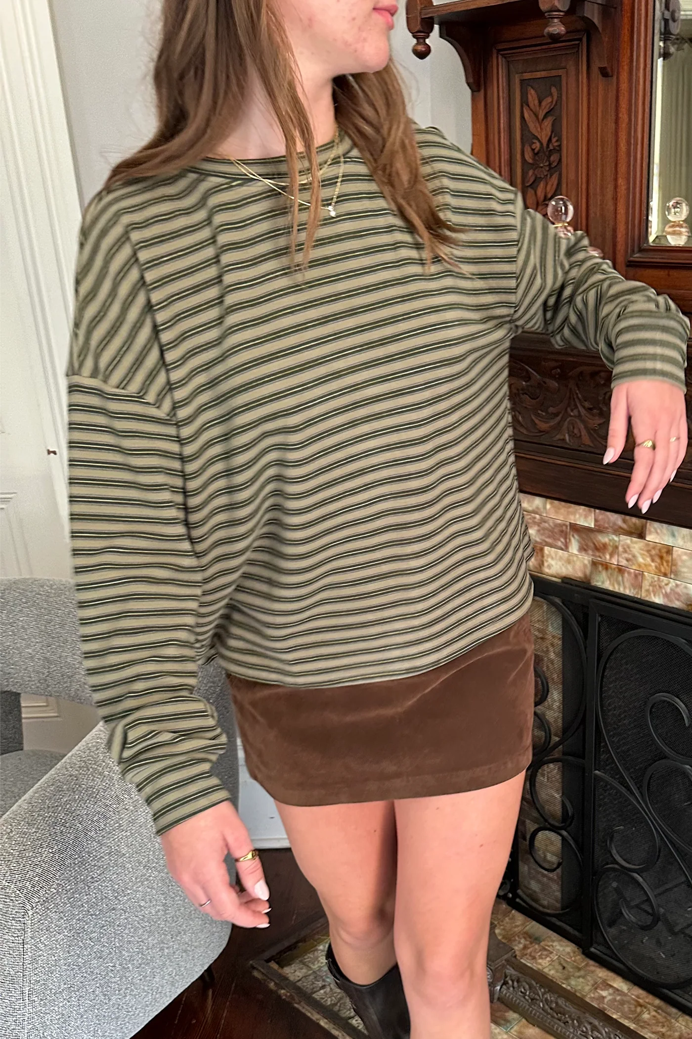 Faux Suede Mini Skort
