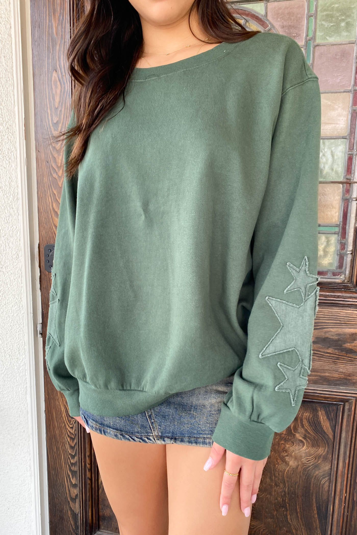 Star Embroidered Sweatshirt
