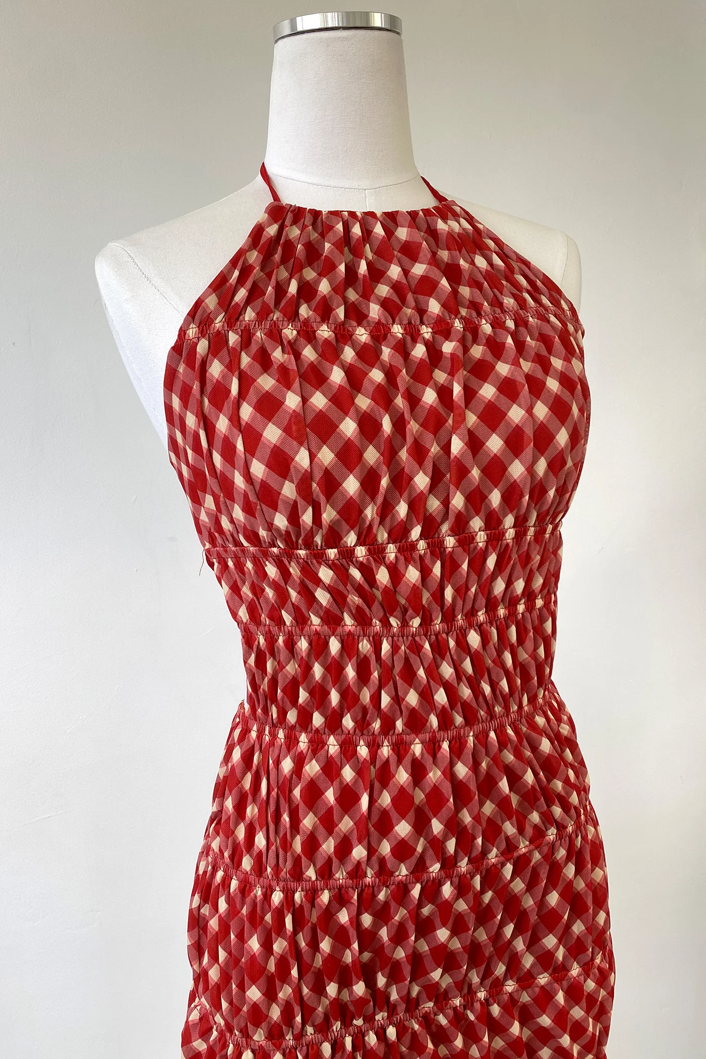 Mini Plaid Halter Dress