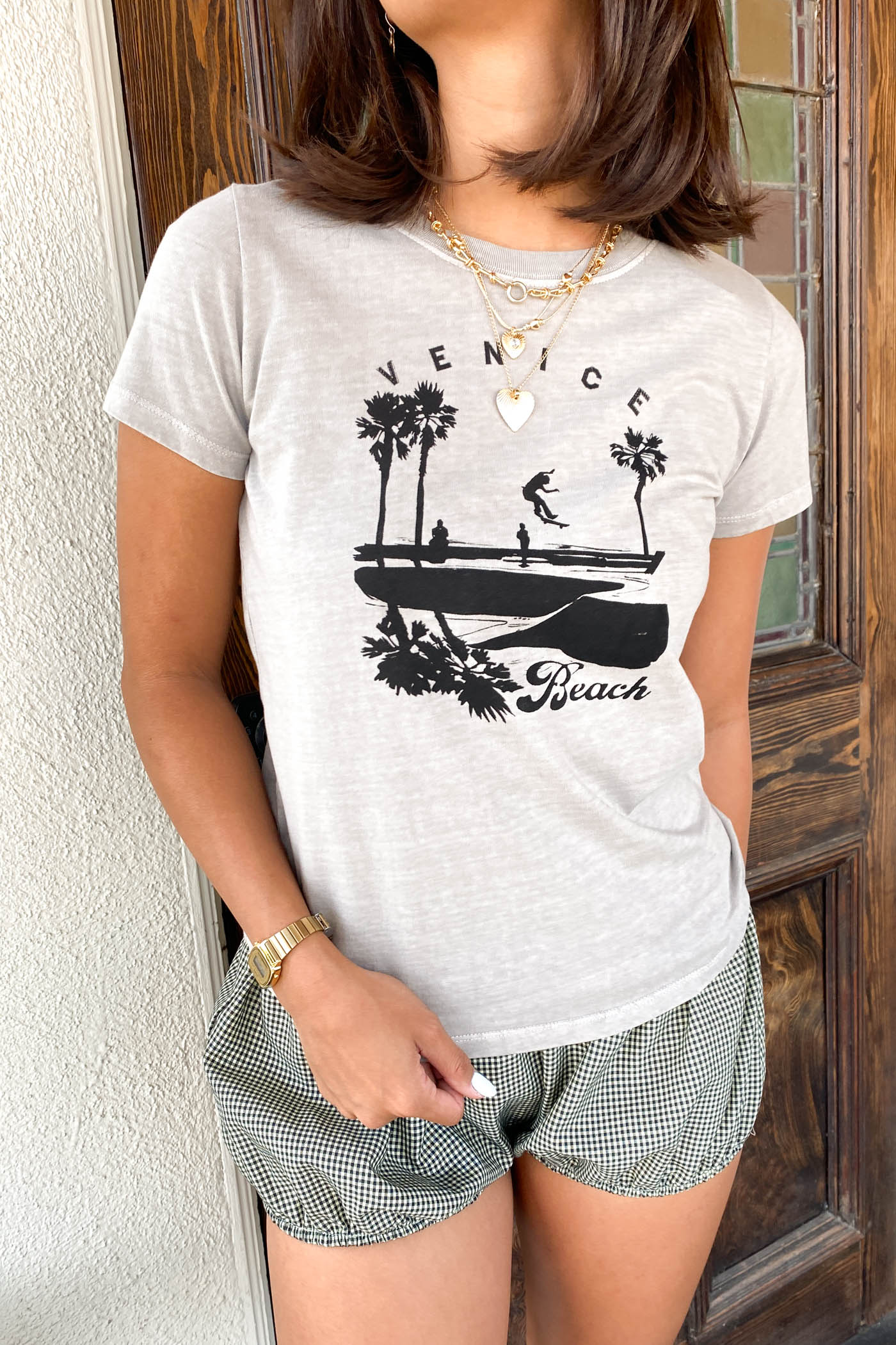 Venice Long Loose Graphic Baby Tee