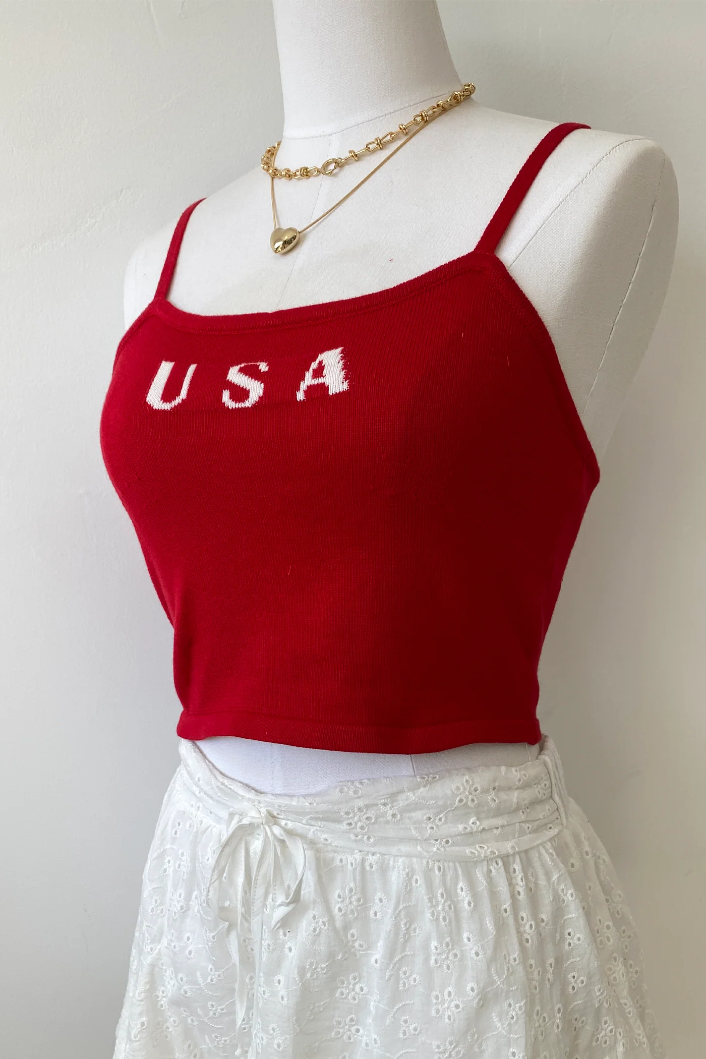 USA Knit Graphic Cami Top