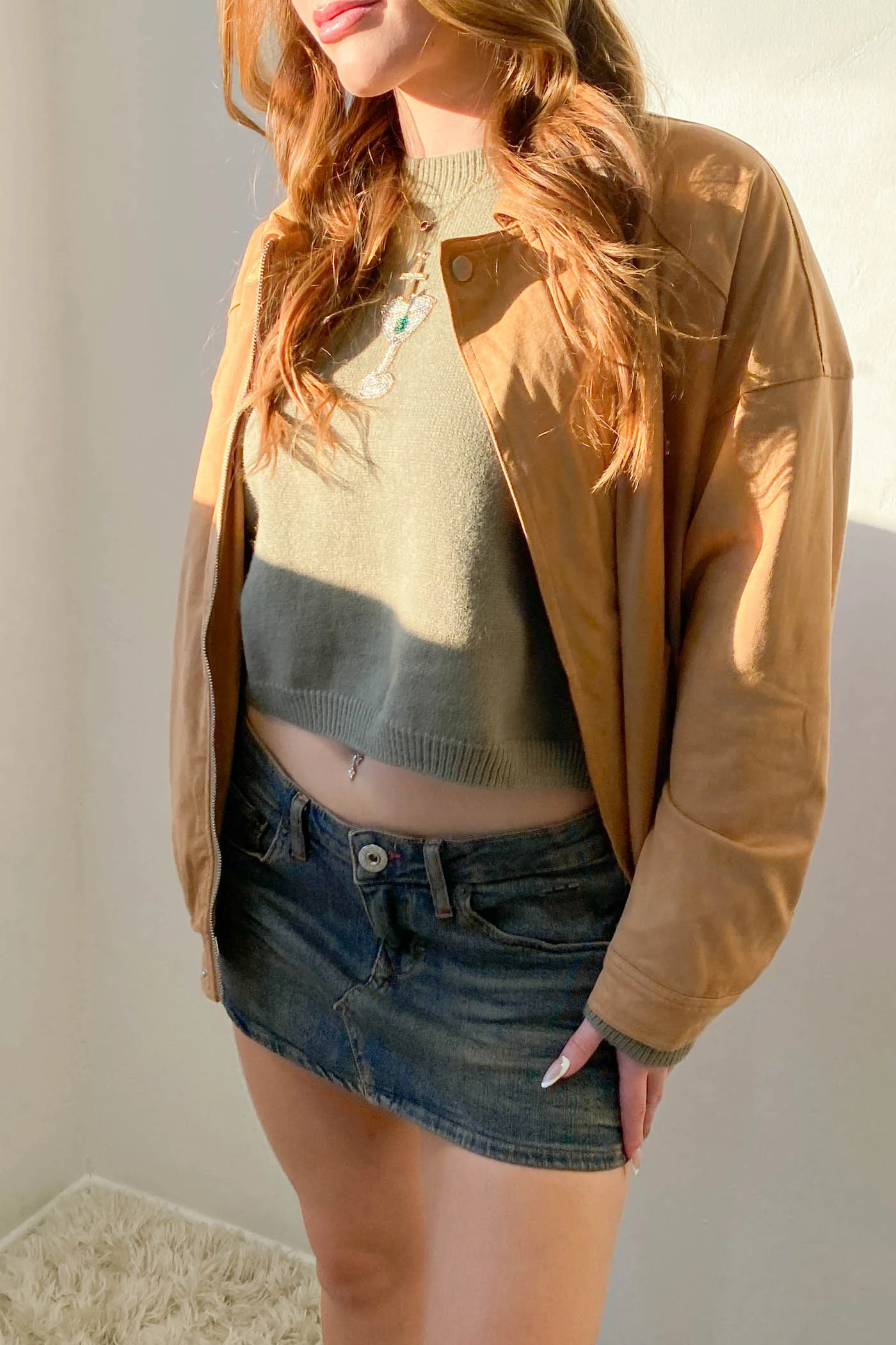 Suede Collared Jacket