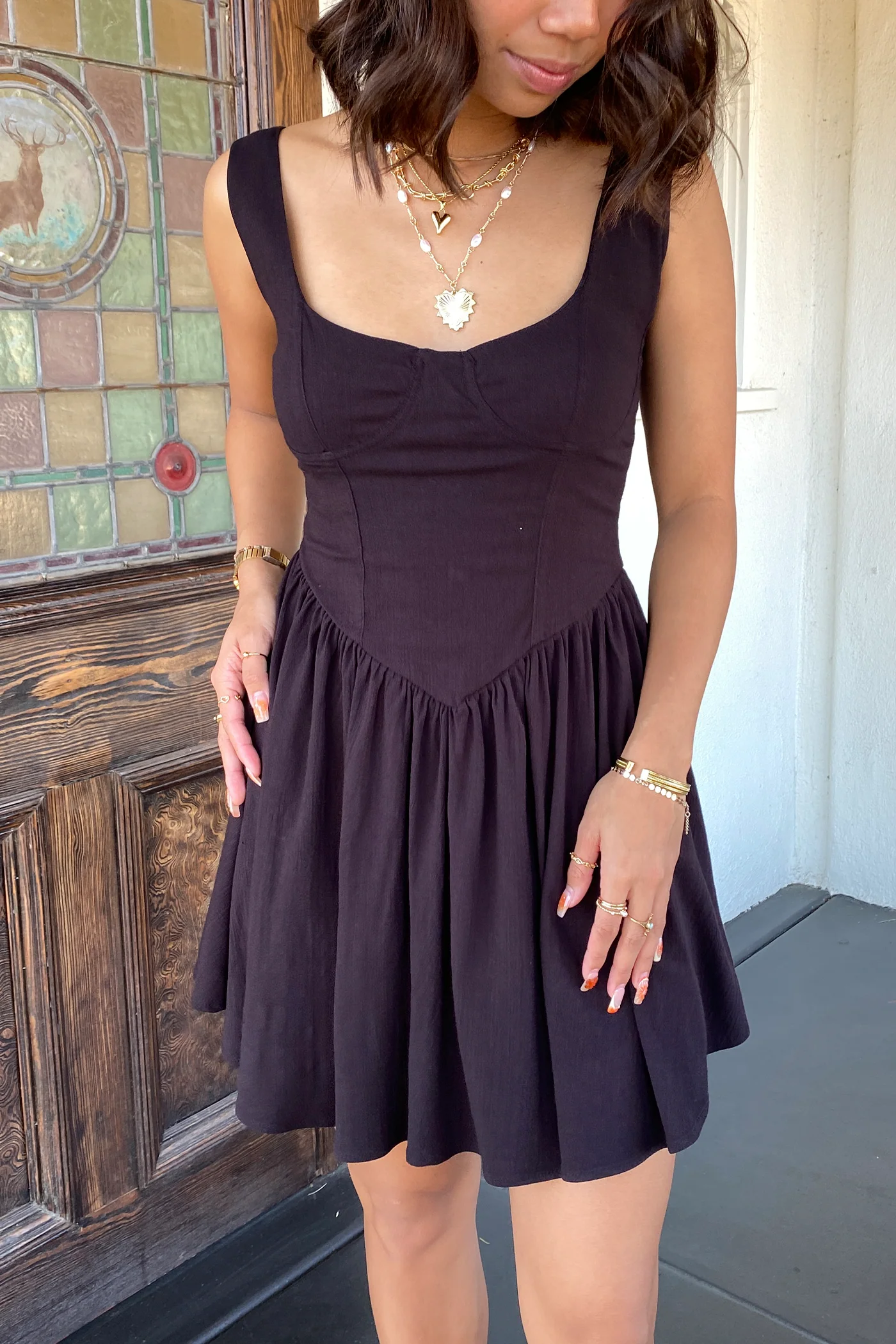 Sleeveless Corset Mini Dress