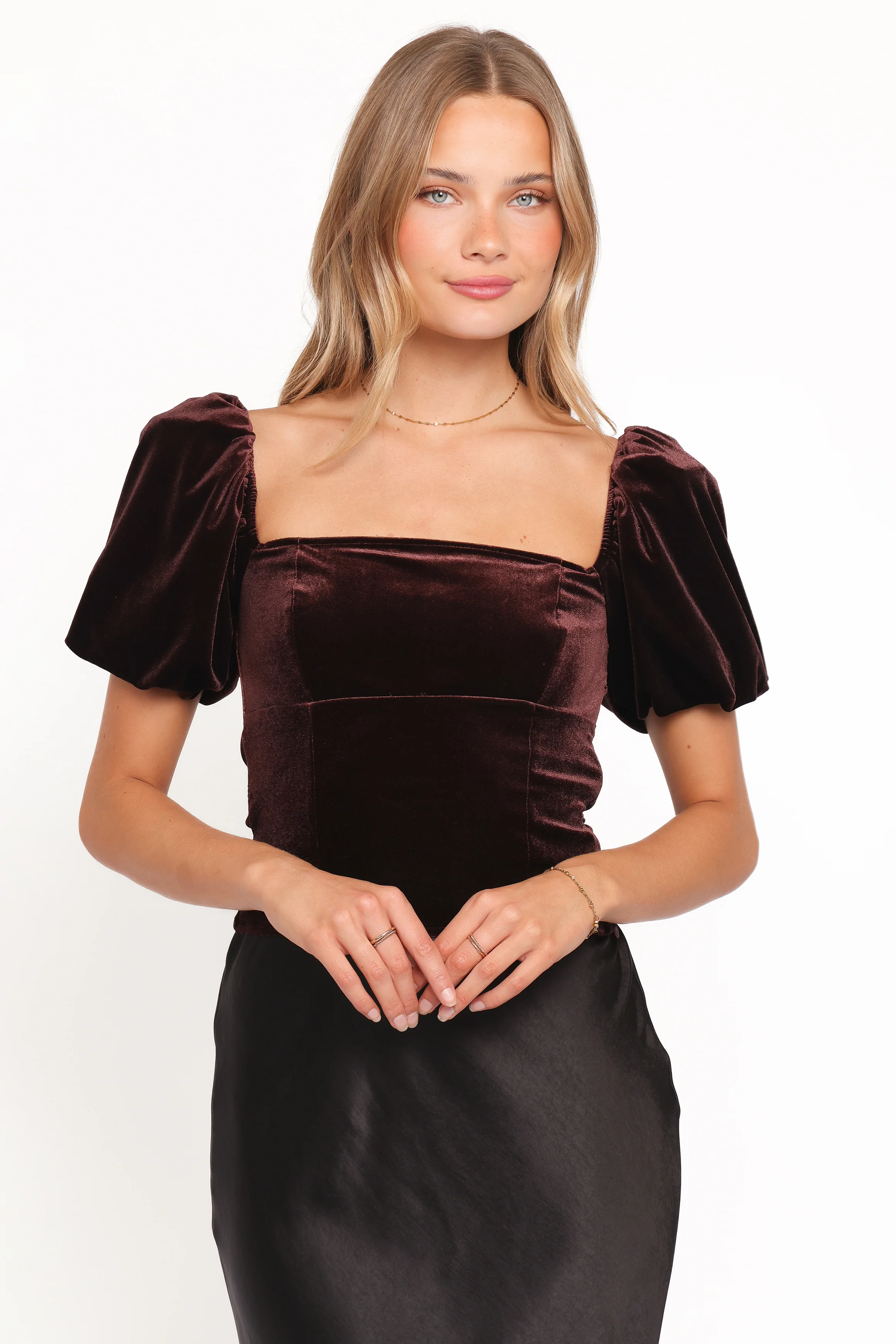 Elyria Puff Sleeve Top - Chocolate