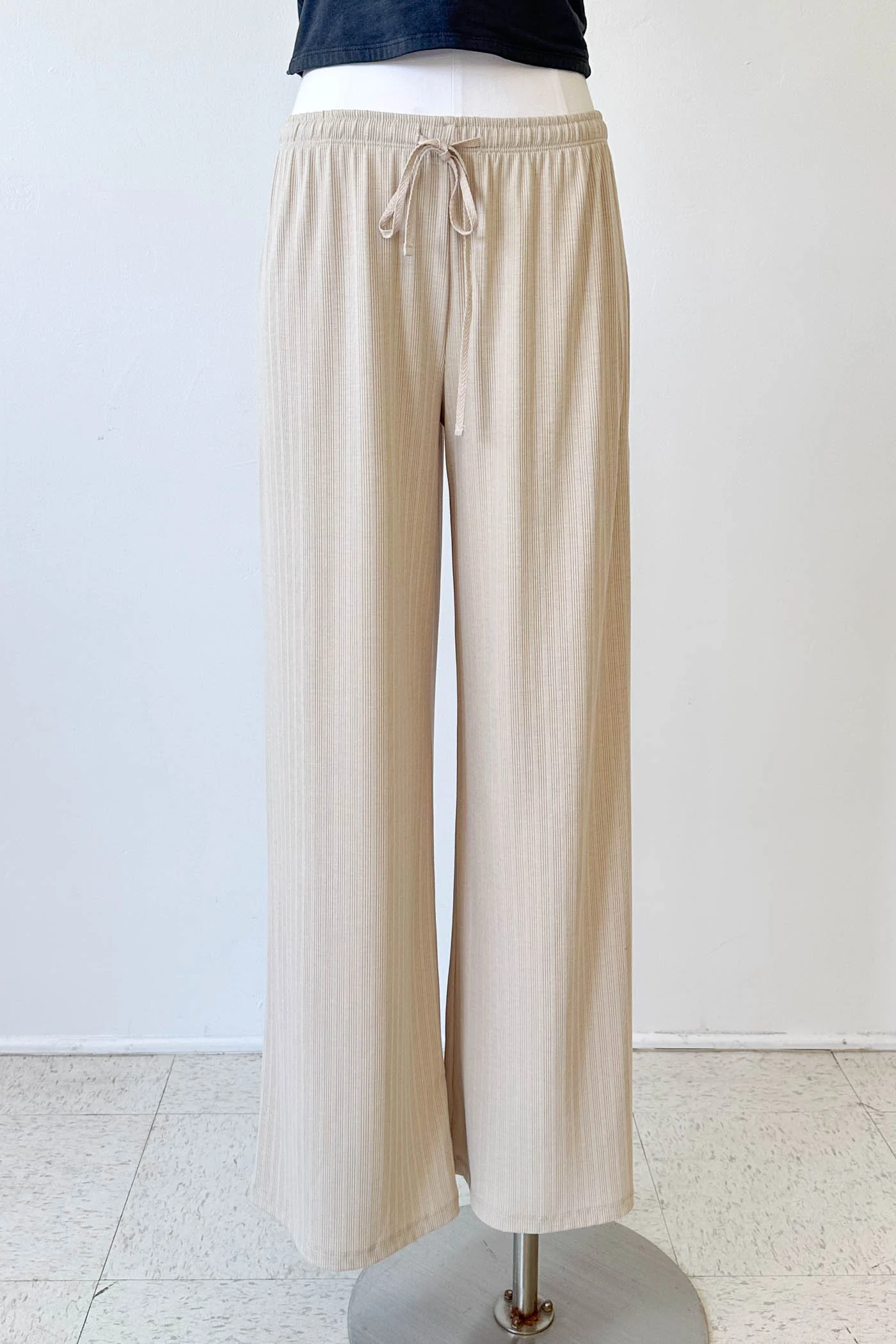 Wide Leg Ribbed Pants