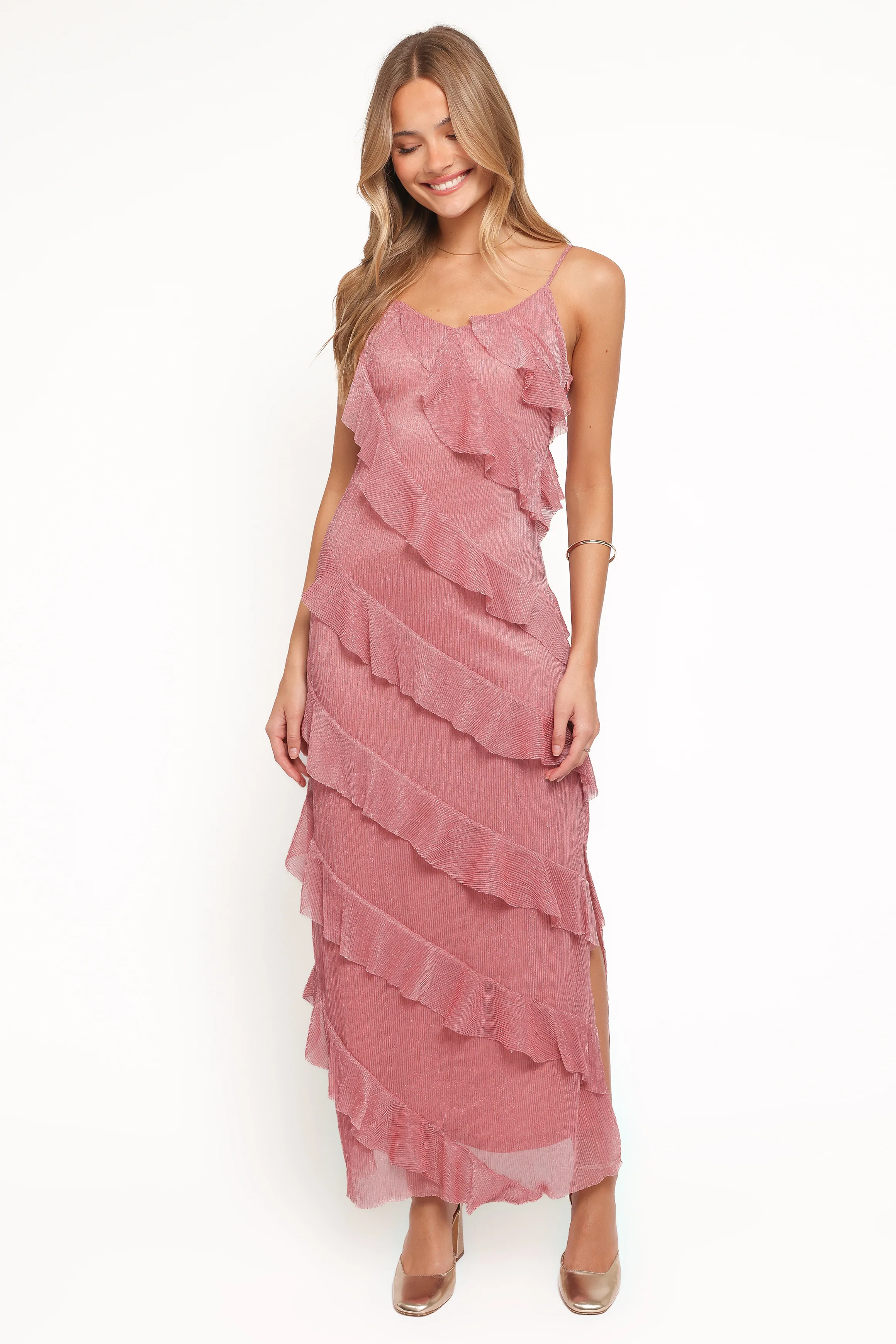 Ciao Ruffles Maxi Dress - Pink