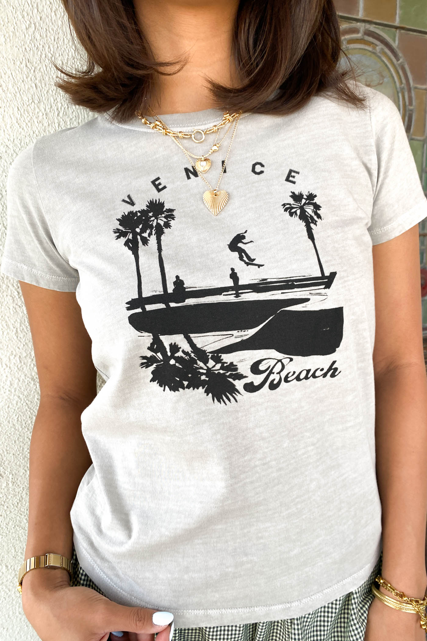 Venice Long Loose Graphic Baby Tee