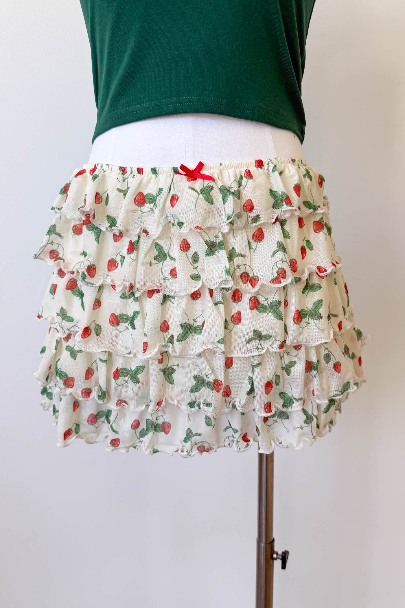 Strawberry Ruffle Mini Skirt