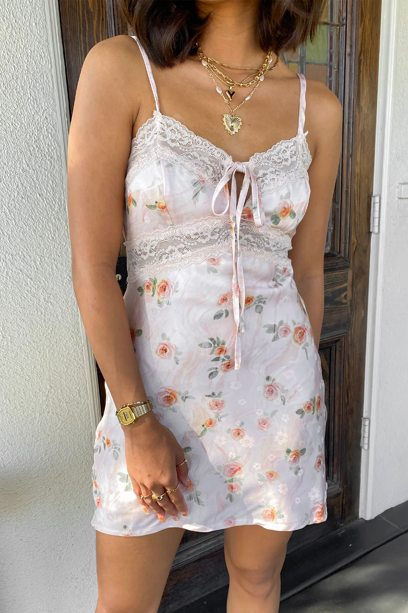 Lacey Satin Mini Dress