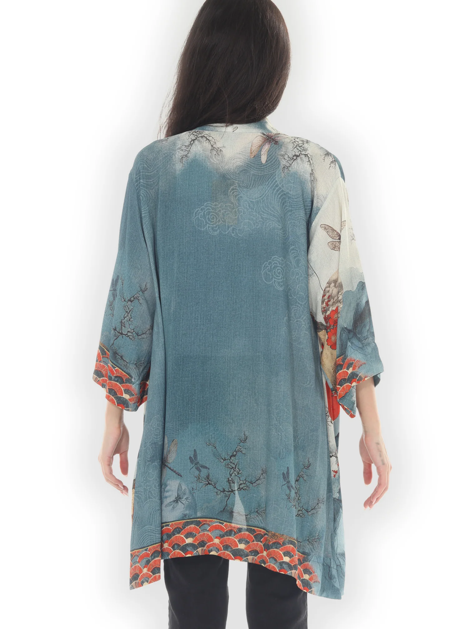 Dragonfly & Mountain Art Kimono Jacket