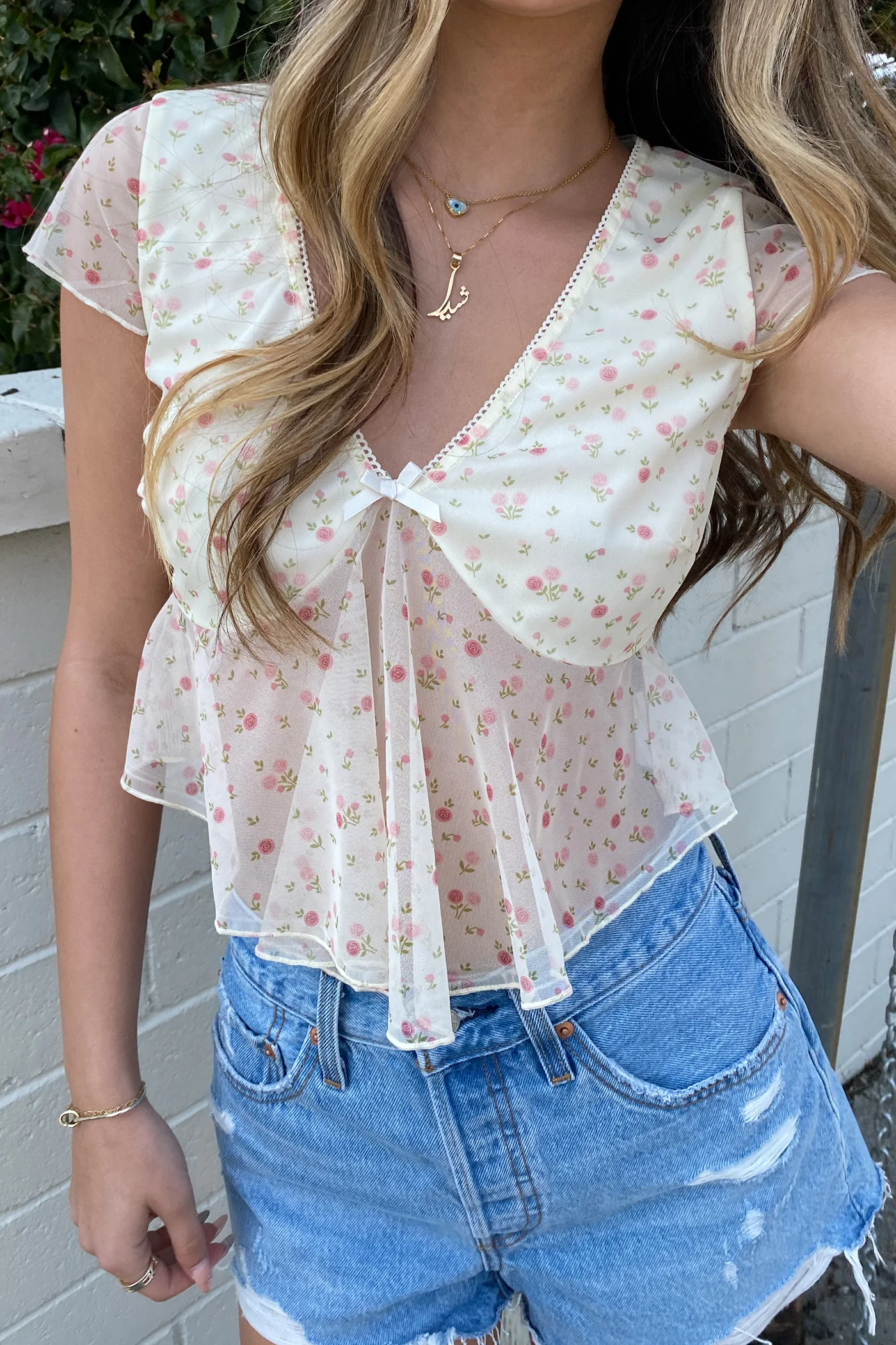 Sheer Stretch Lace Top