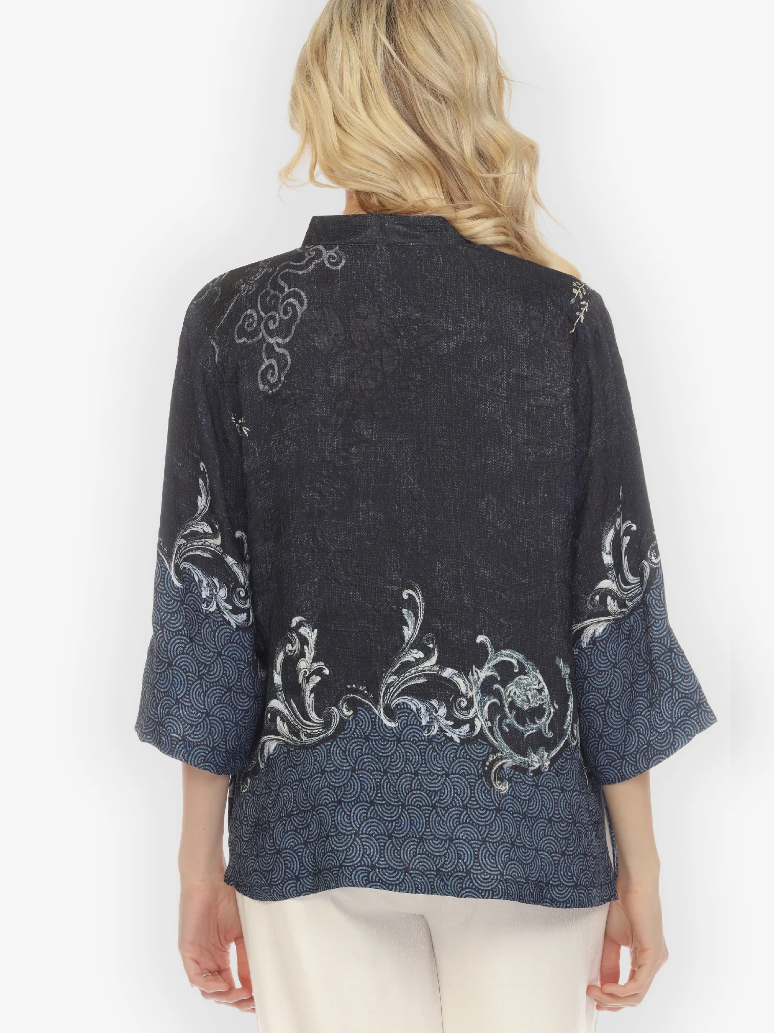 Chinoiserie Japan Silk Blend Blouse