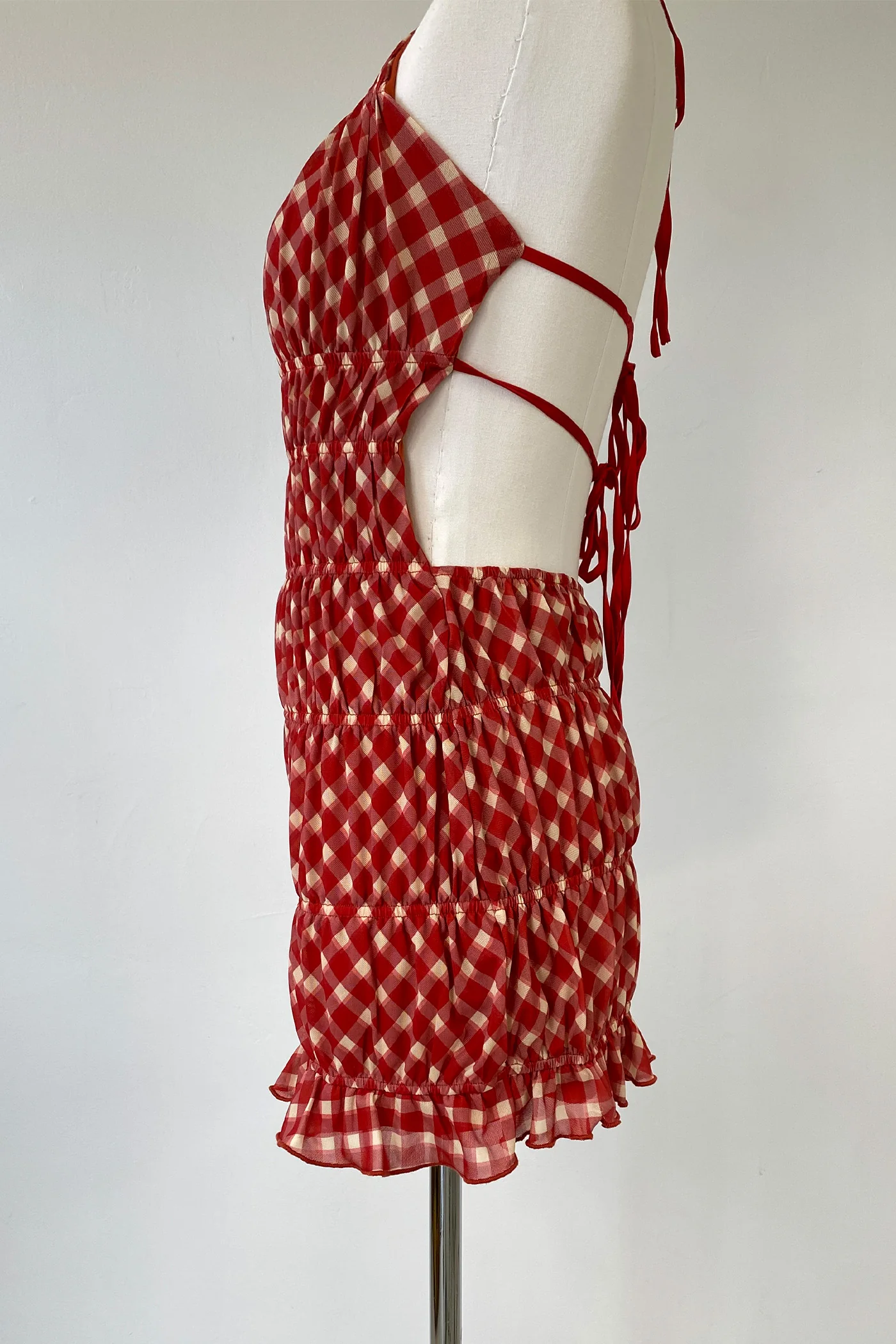 Mini Plaid Halter Dress