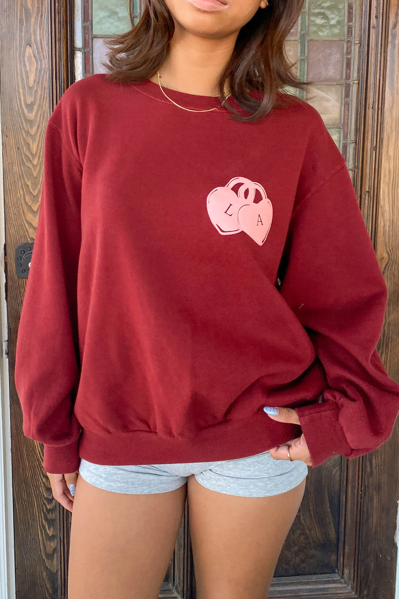 Locket Puff Print Graphic Sweatshirt