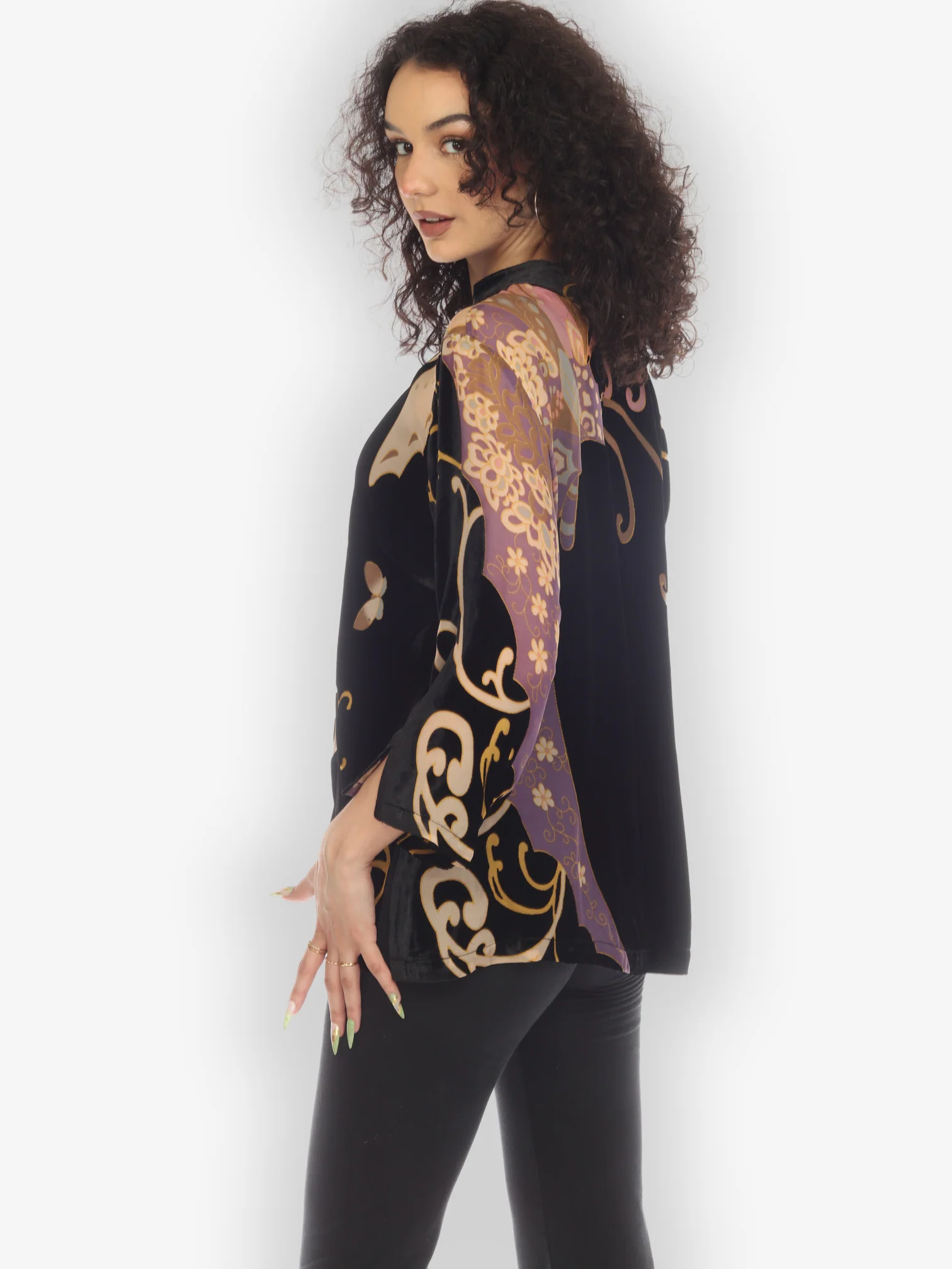 Art Deco Velvet Blouse