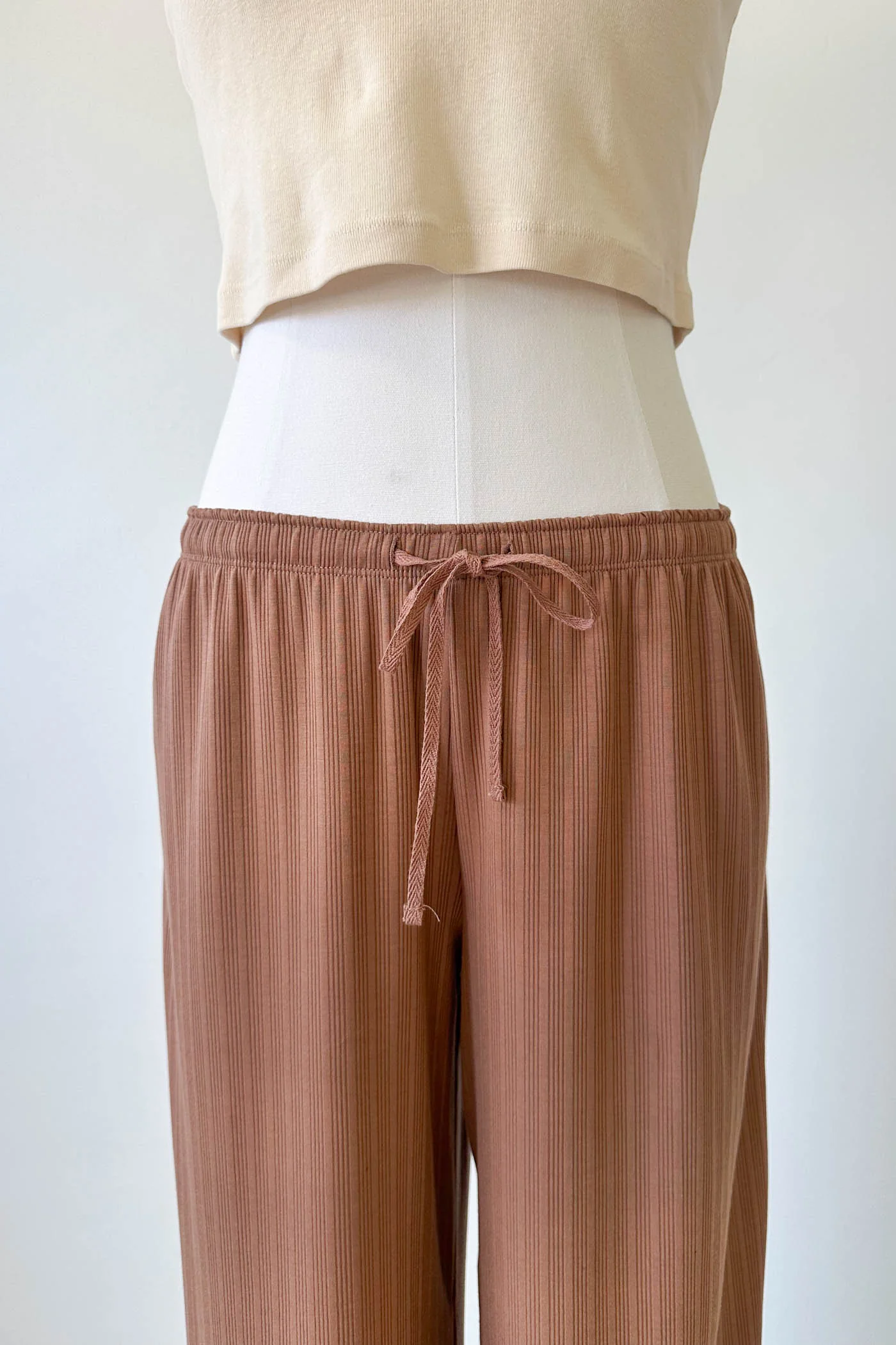 Wide Leg Ribbed Pants