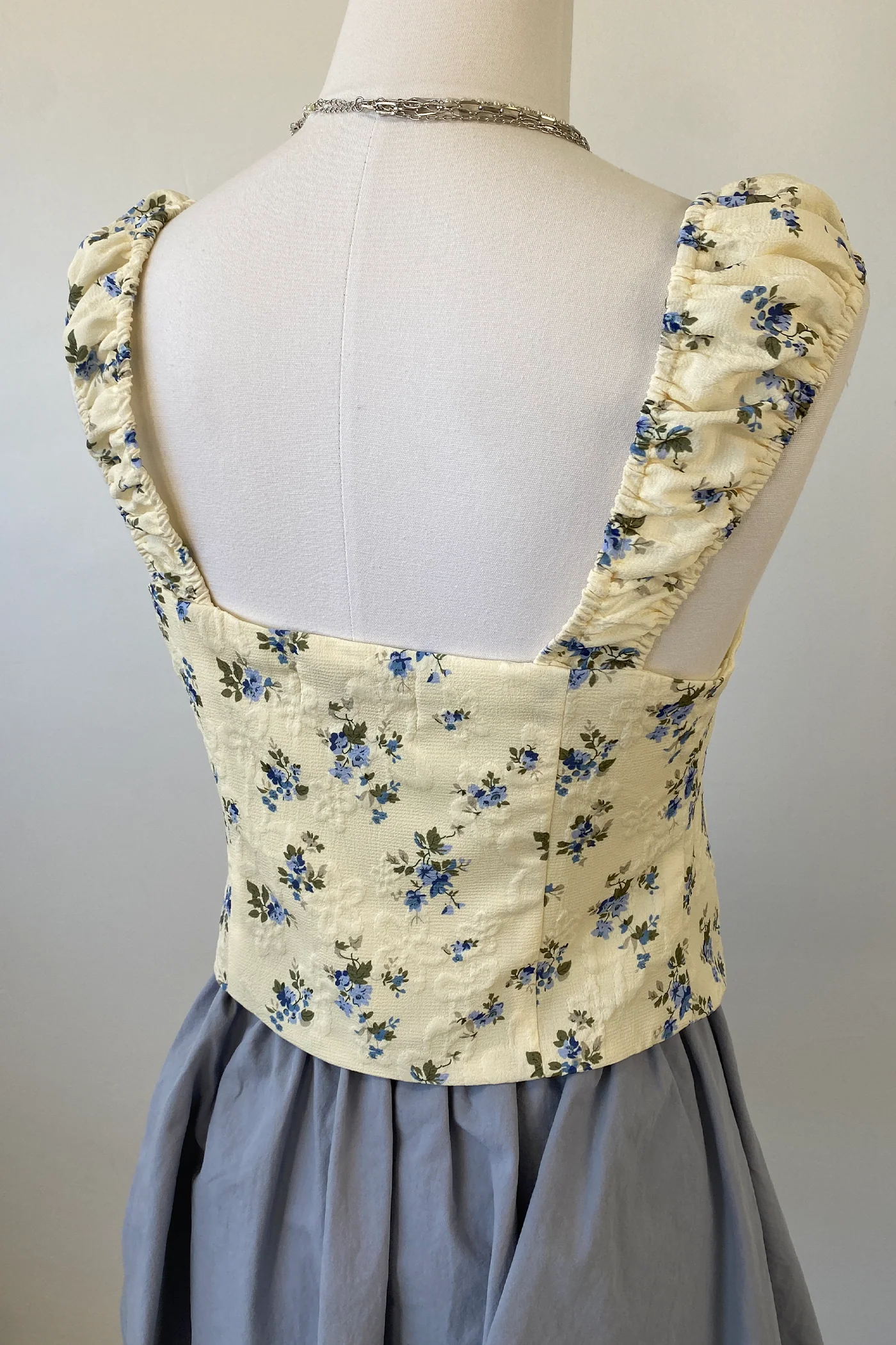 Floral Split Front Peasant Top
