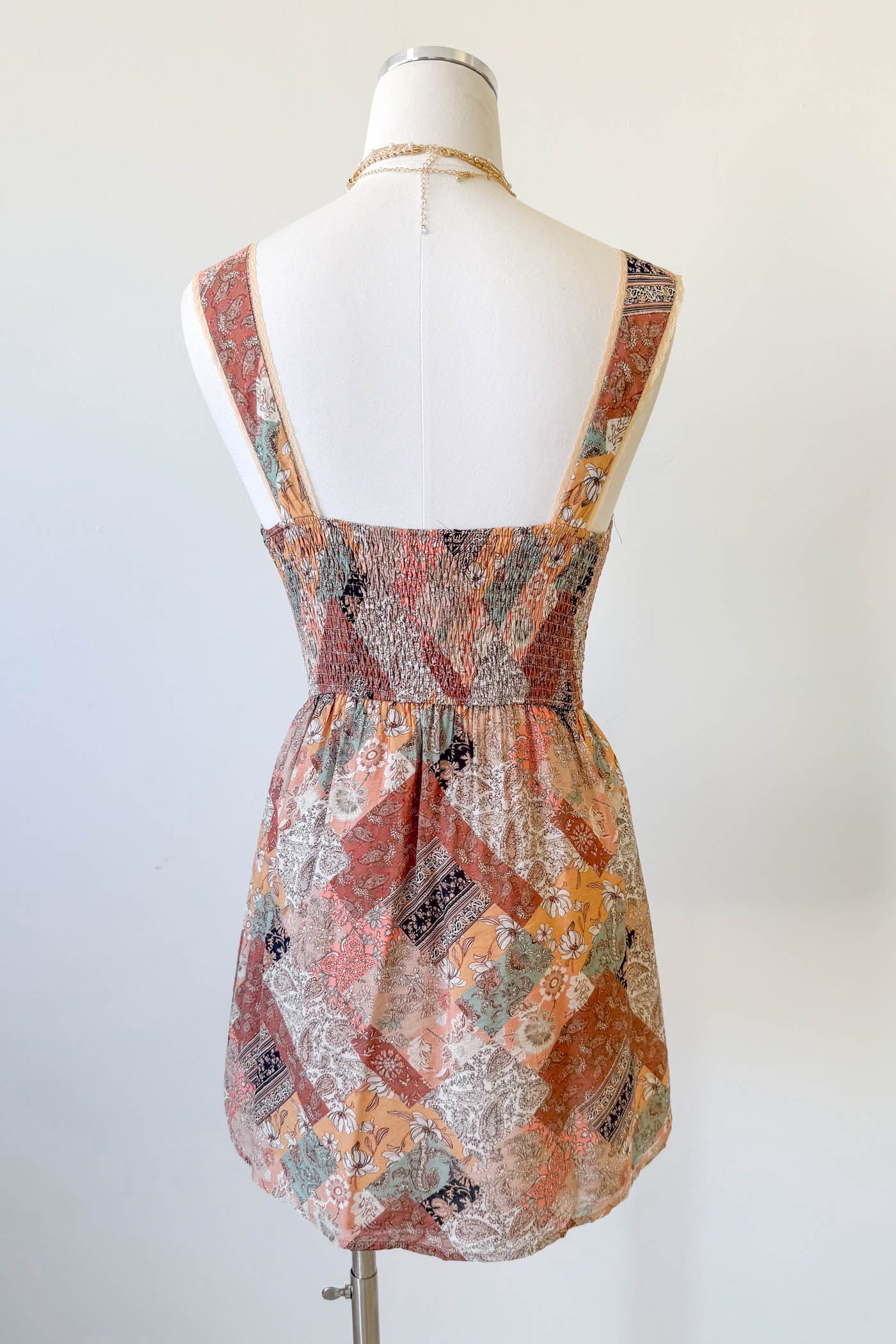 Patchwork Print Mini Dress
