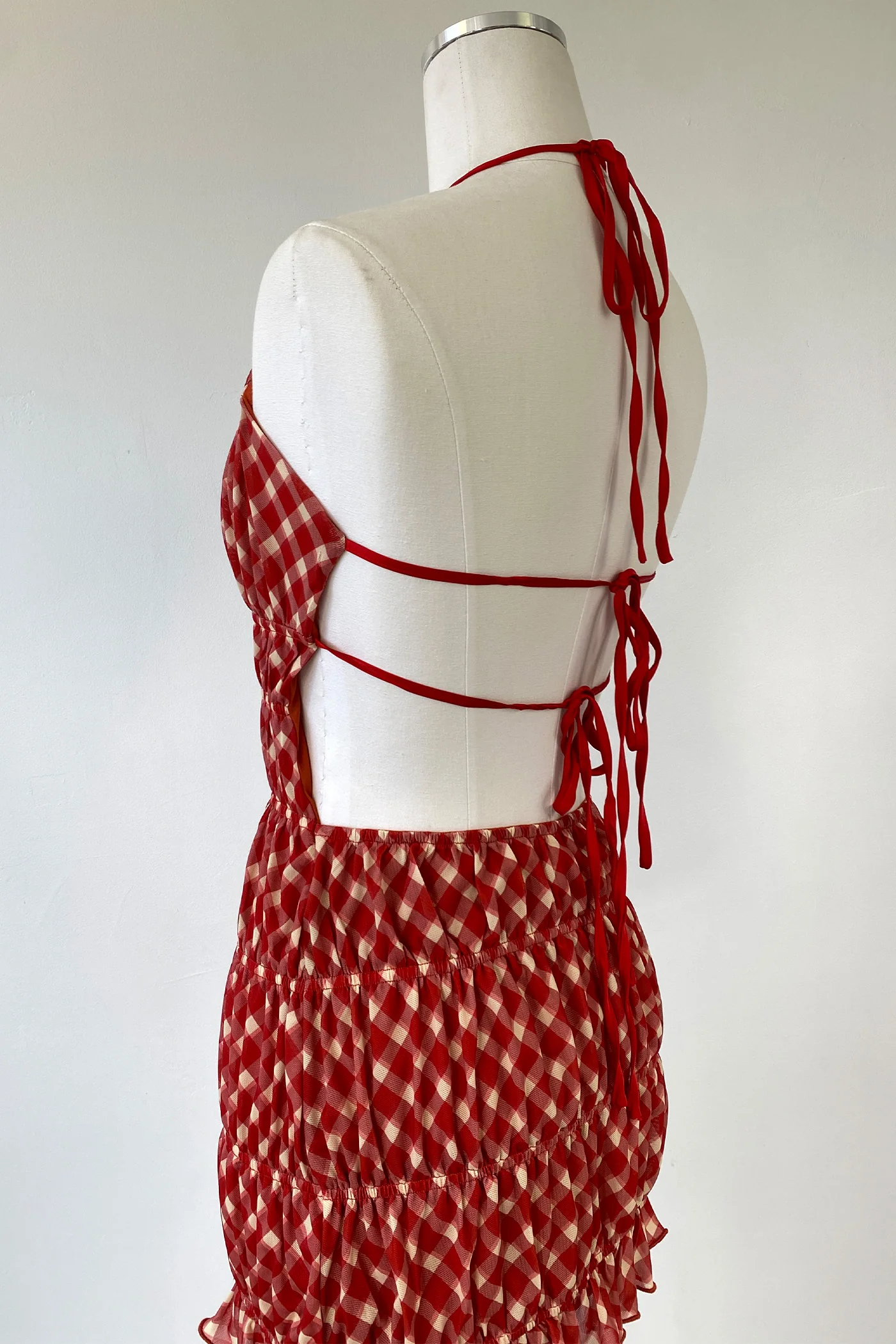 Mini Plaid Halter Dress