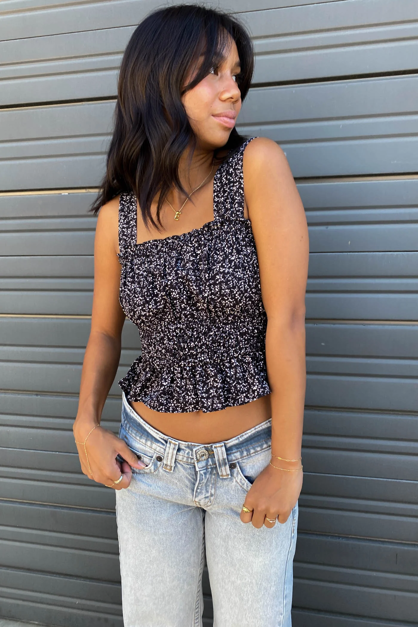 Floral Smocked Cami Top