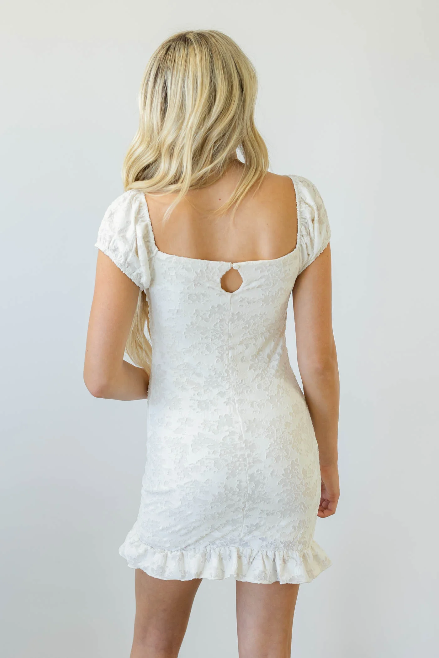 Textured Floral Mini Dress