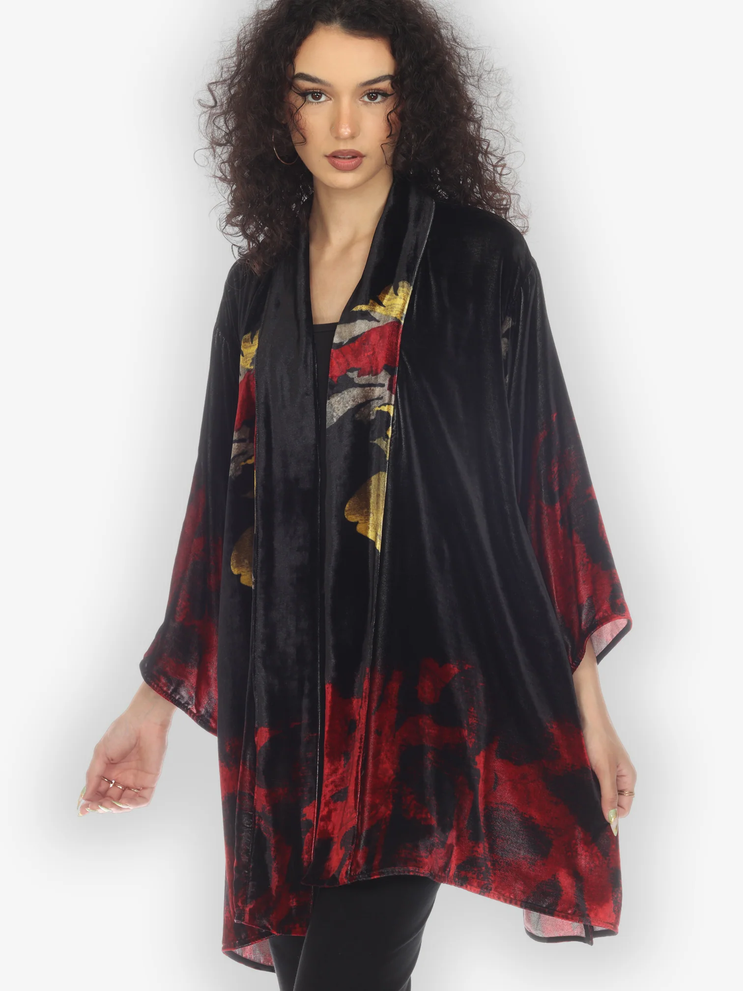 Flower Silk Magic Velvet Kimono