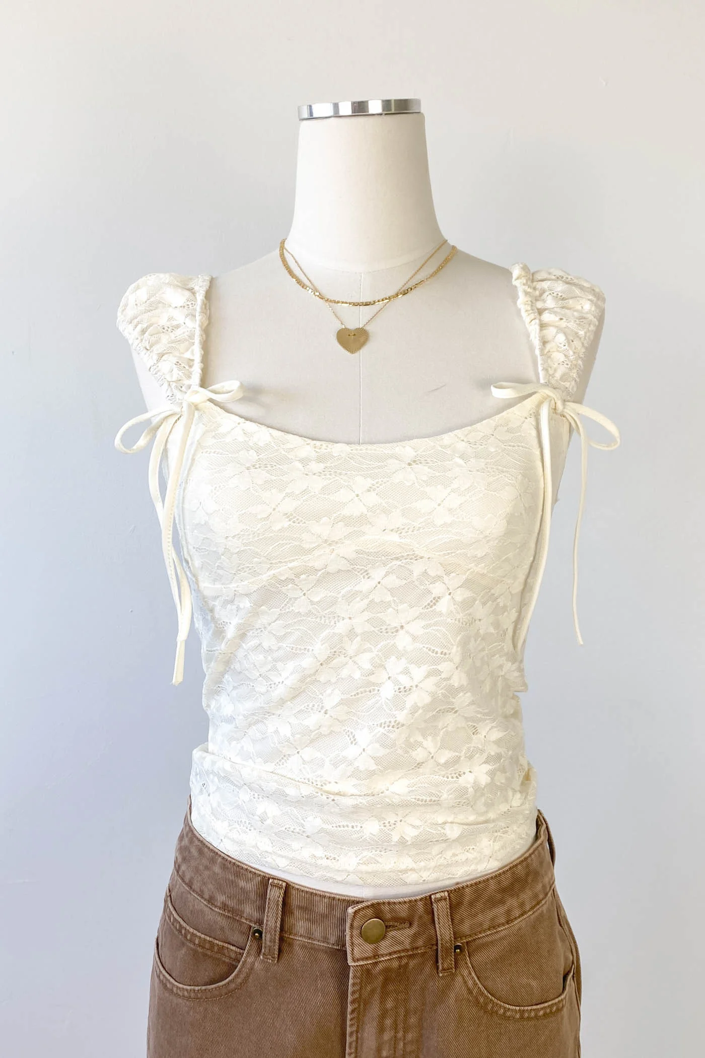 Stretch Lace Babydoll Top