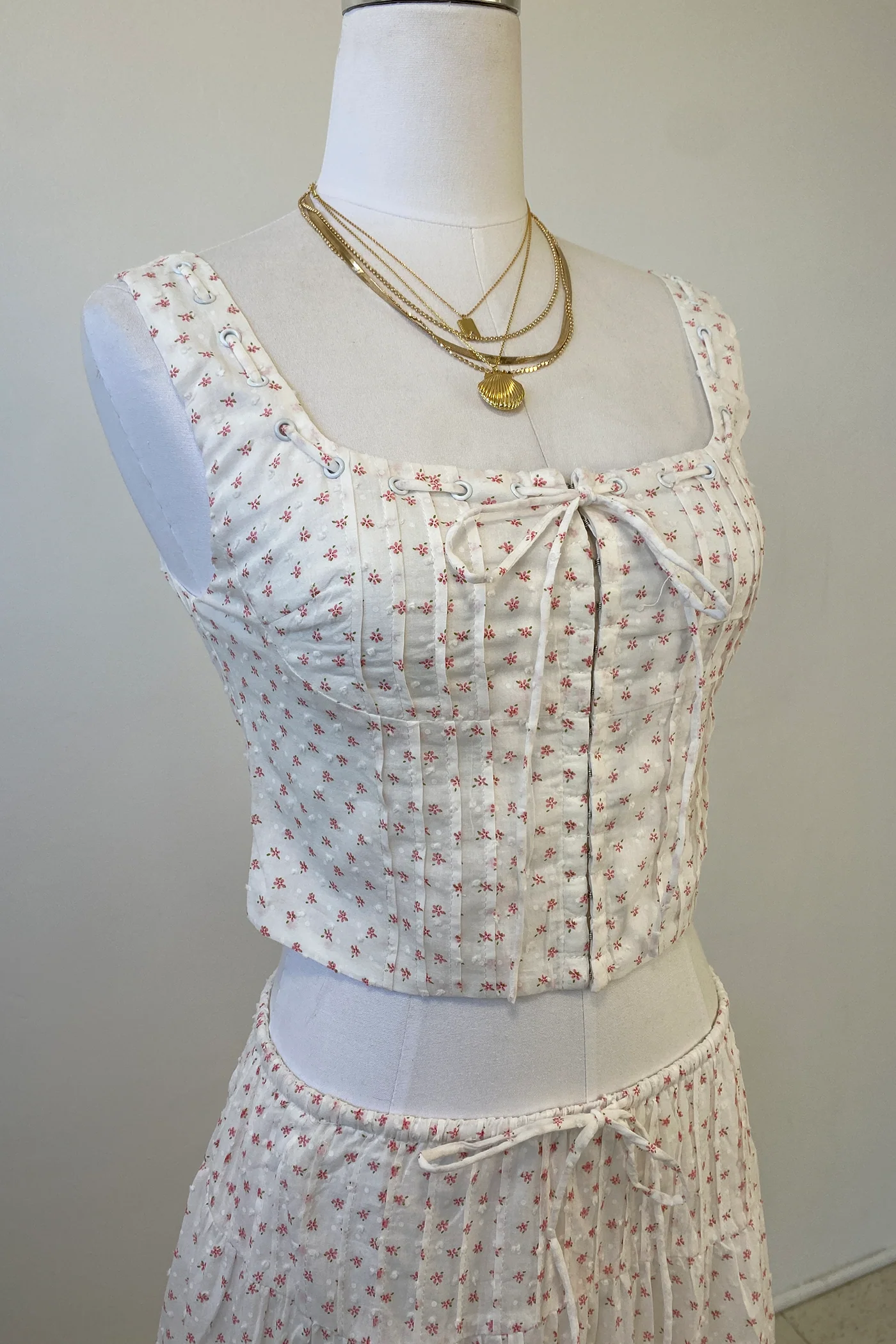 Sleeveless Floral Corset Top