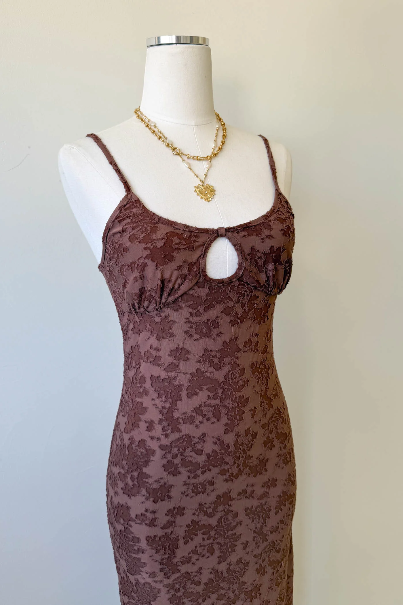 Textured Floral Maxi Dress