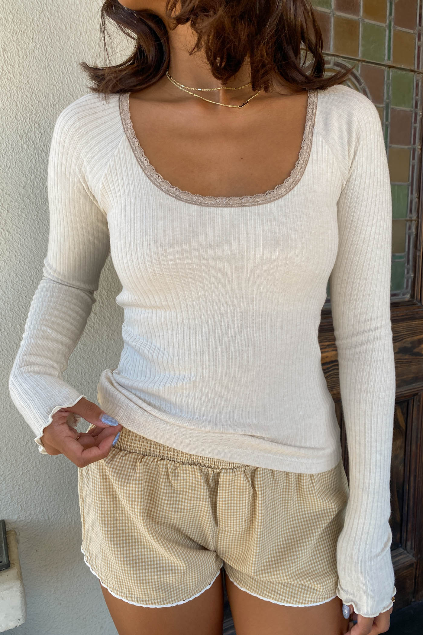 Built-In-Bra Long Sleeve Top
