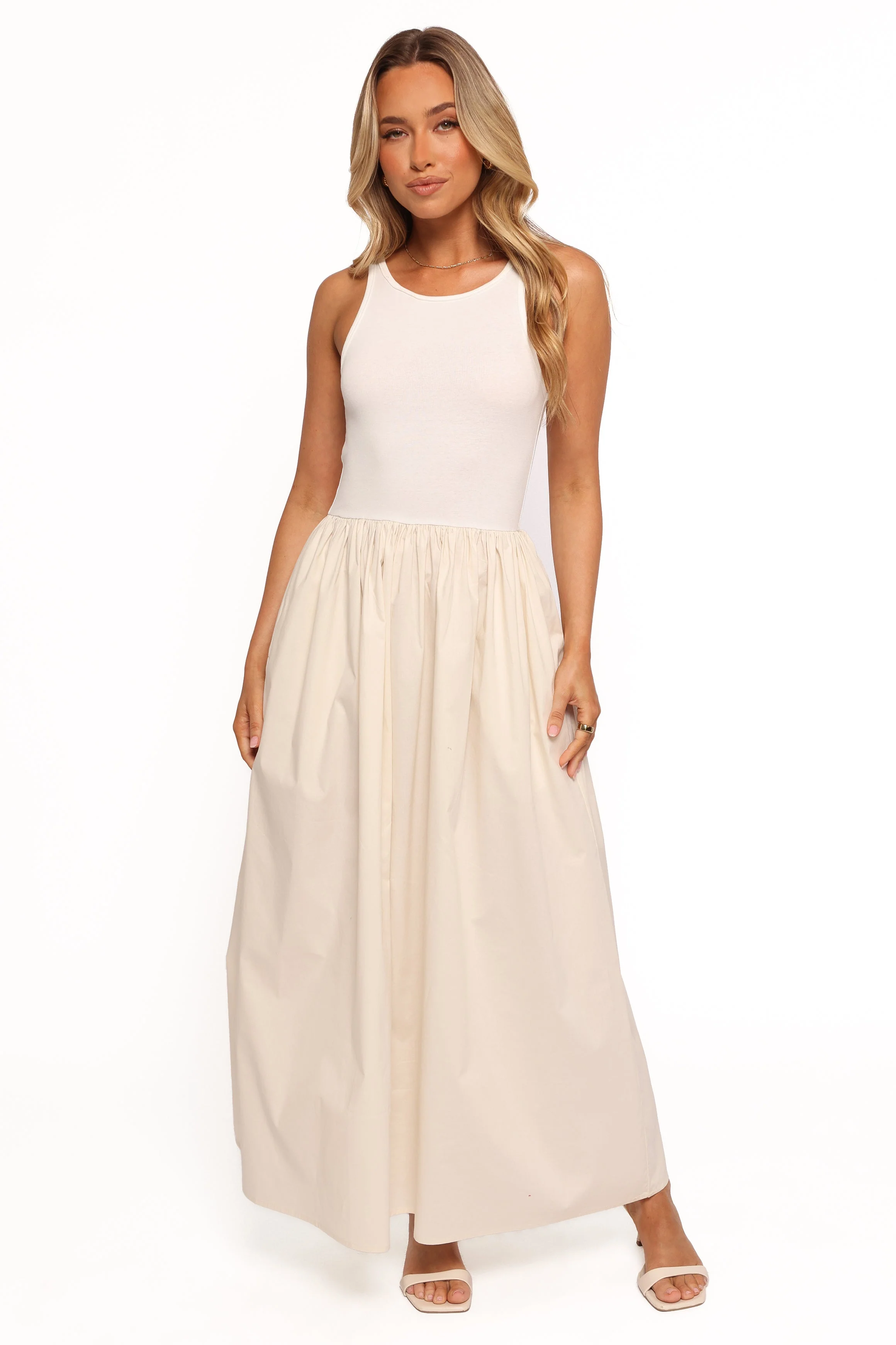 Franki Midi Dress - White Cream