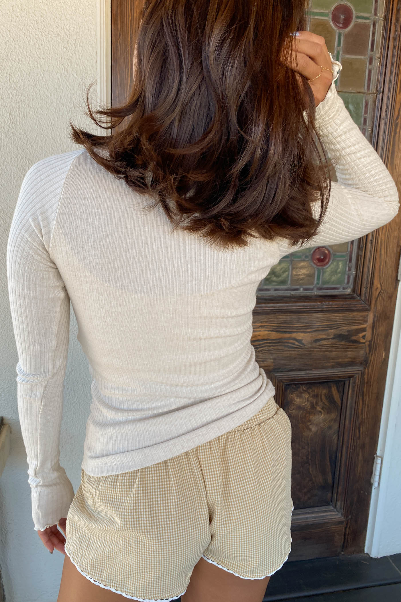 Built-In-Bra Long Sleeve Top