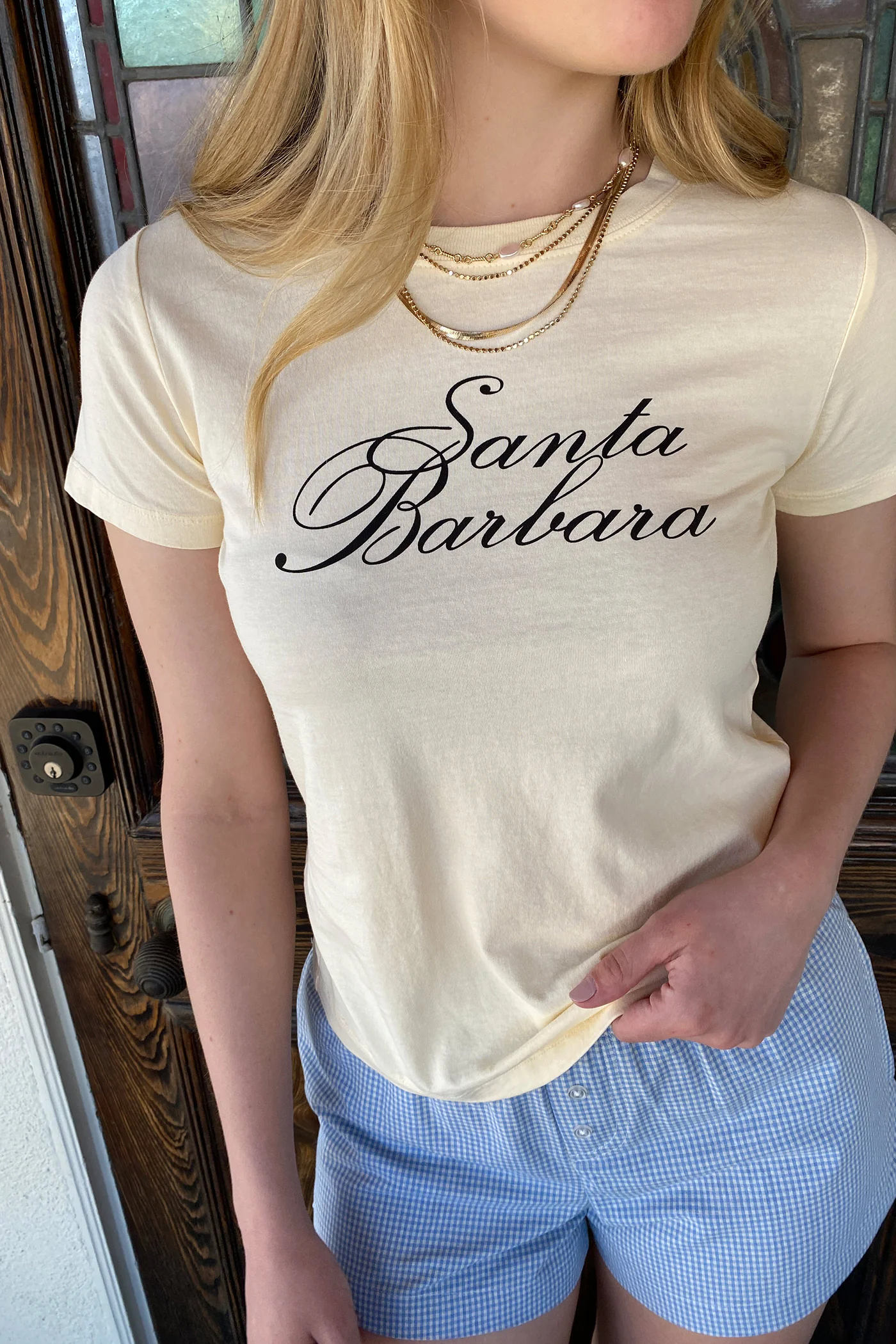 Santa Barbara Long Loose Graphic Baby Tee