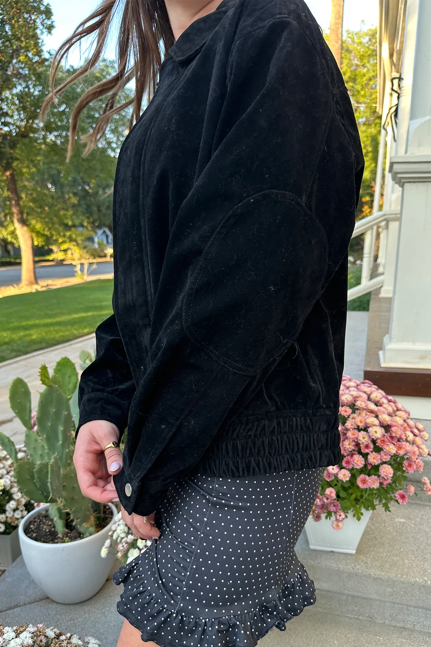 Faux Suede Bomber Jacket