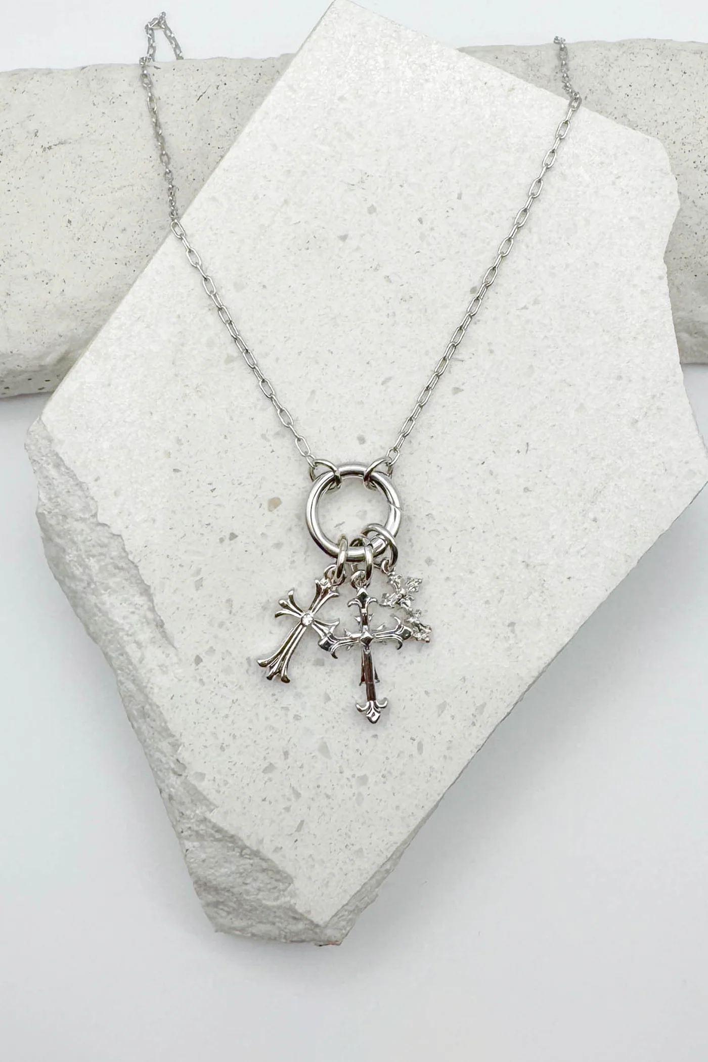 Multi Cross Charm Necklace